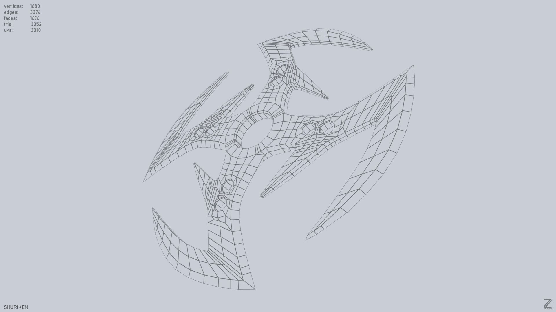 Shuriken Low-poly 3D model_14