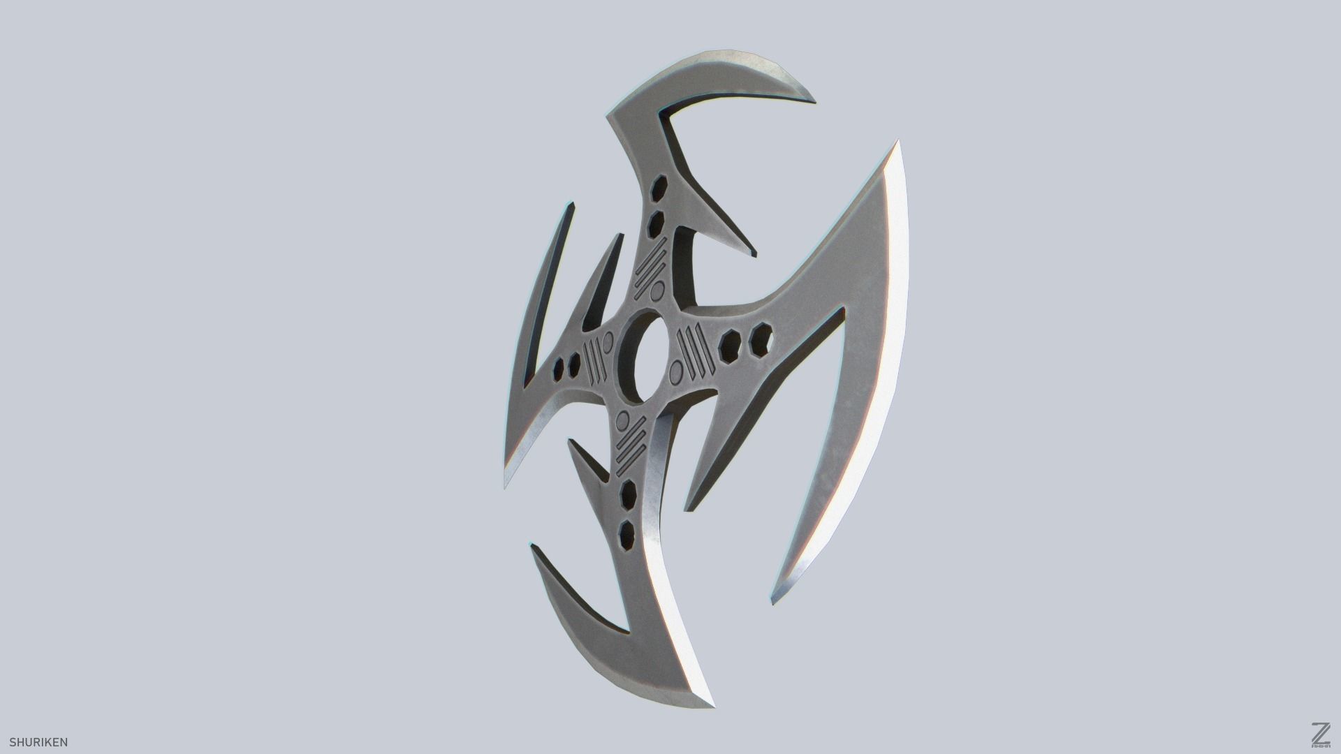 Shuriken Low-poly 3D model_6