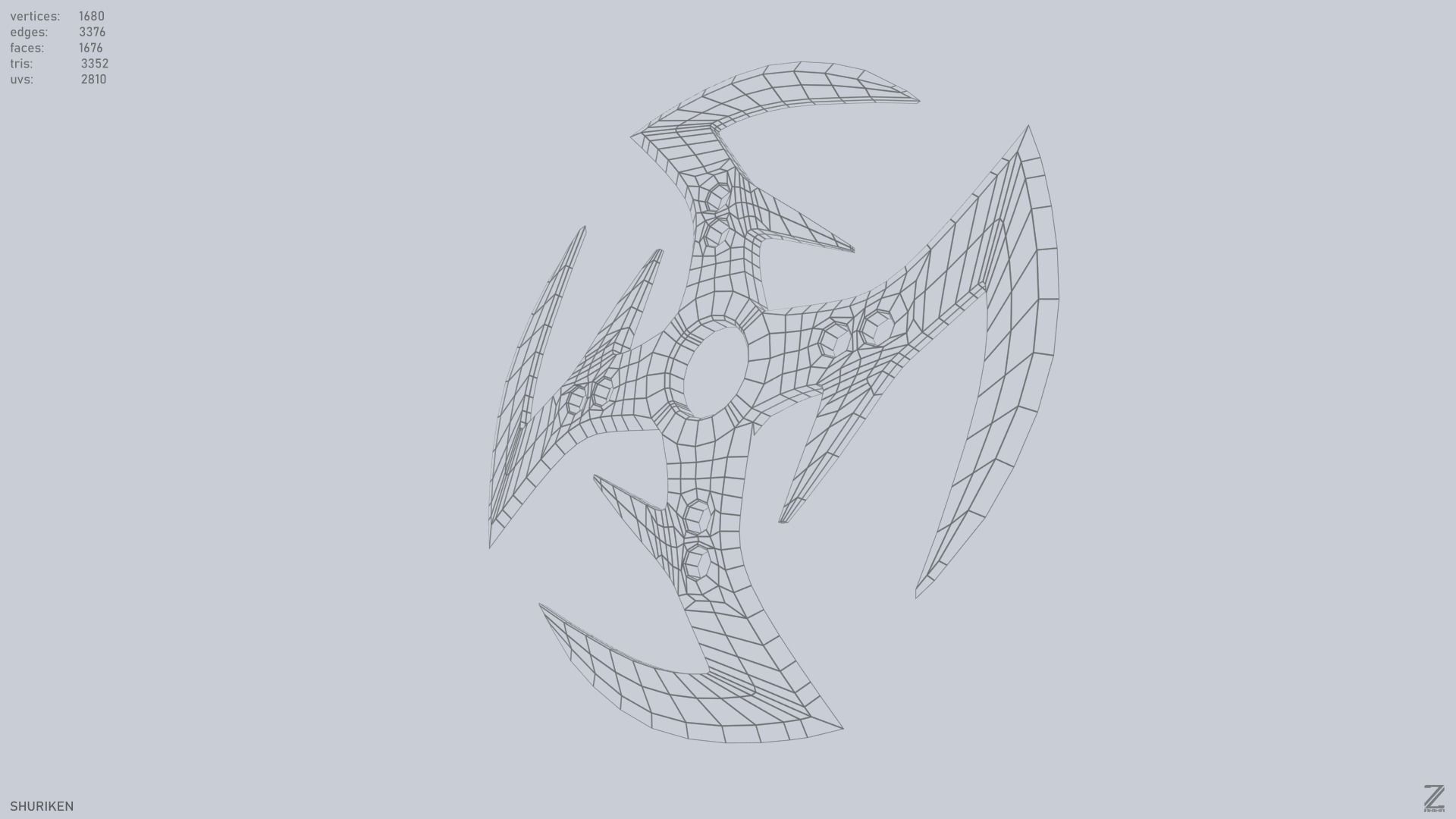 Shuriken Low-poly 3D model_9