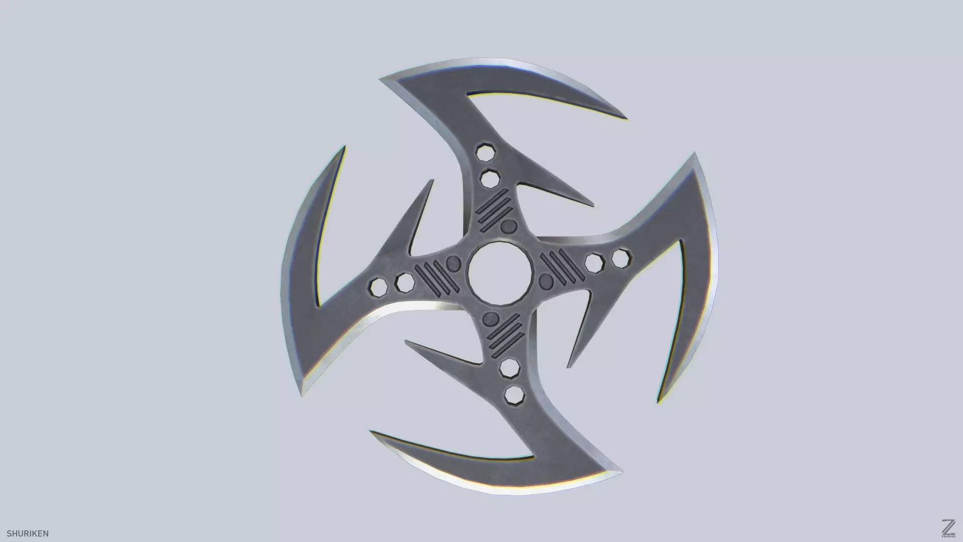 Shuriken Low-poly 3D model_0