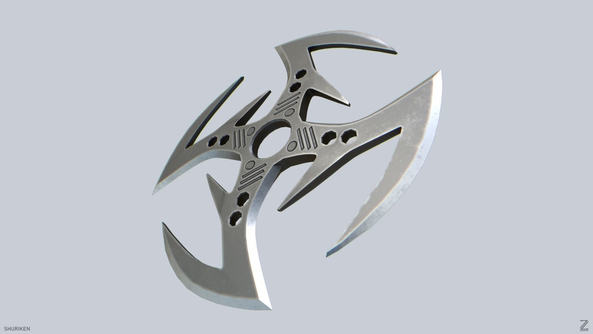 Shuriken Low-poly 3D model_8