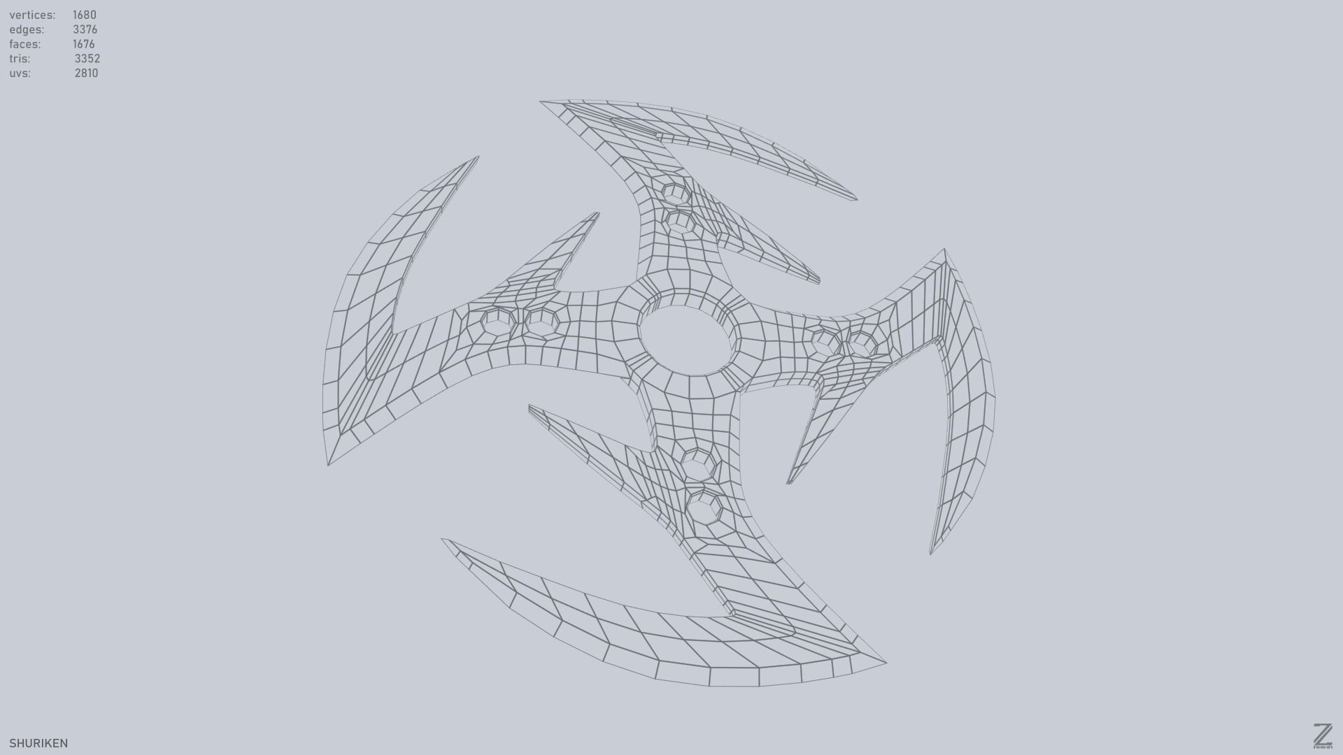 Shuriken Low-poly 3D model_12
