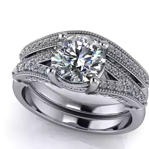 Engagement Ring Vintage Filigree Ring Milgrain Art Deco Antique 