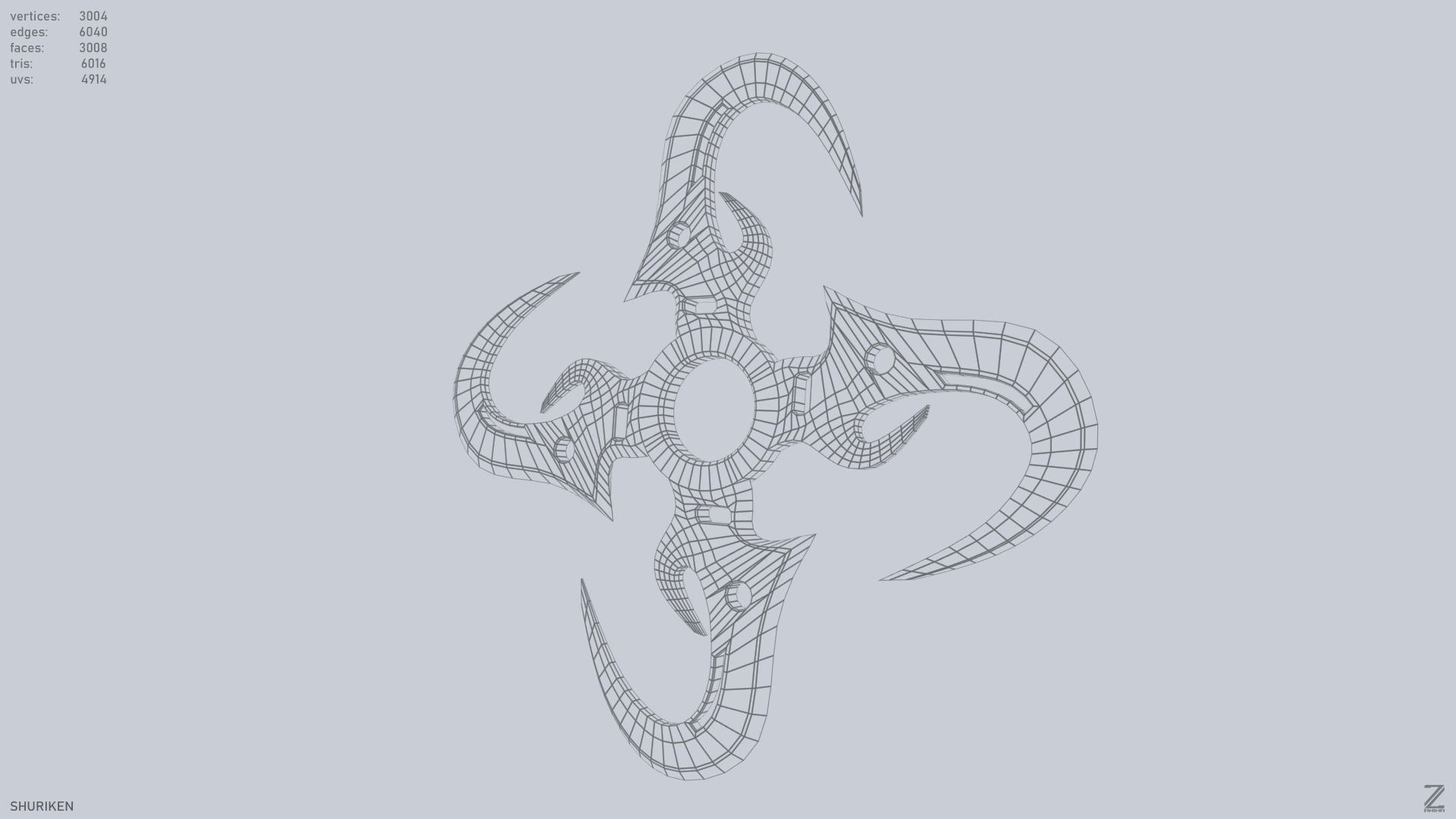 Shuriken Low-poly 3D model_9