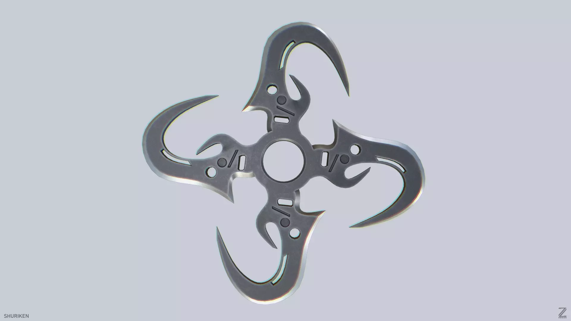 Shuriken Low-poly 3D model_0