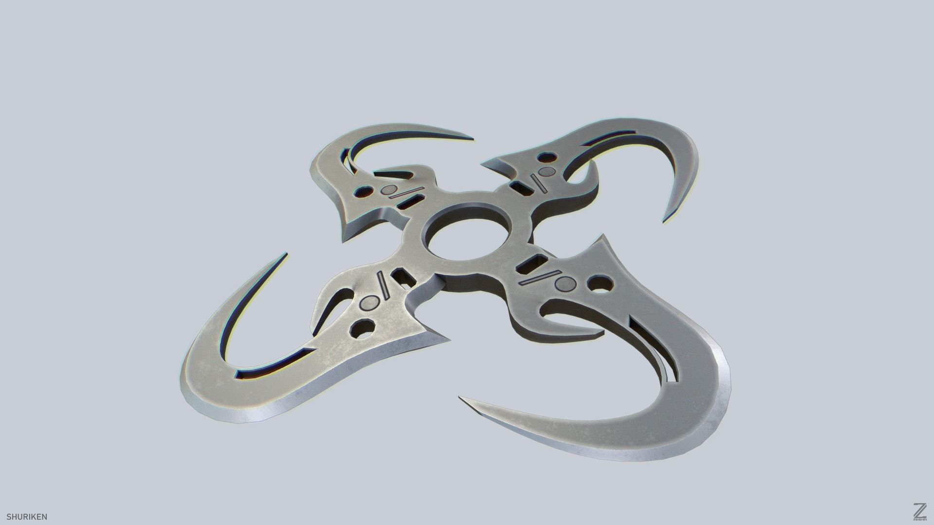 Shuriken Low-poly 3D model_8