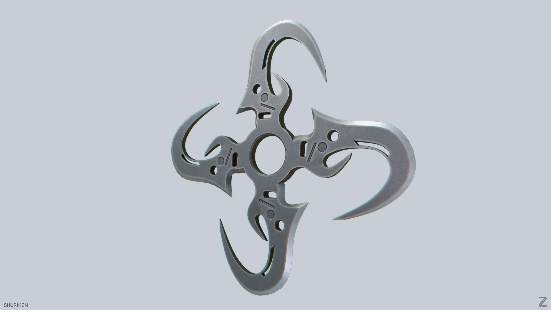 Shuriken Low-poly 3D model_4