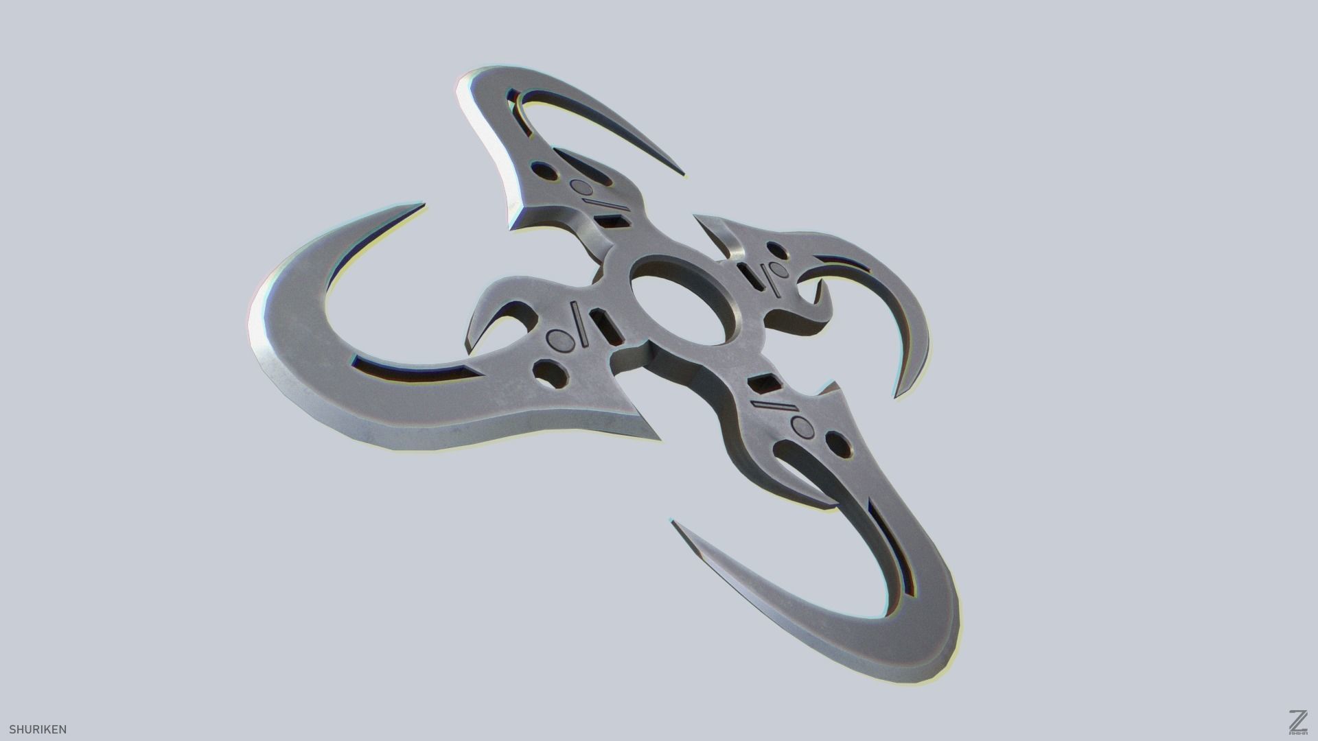 Shuriken Low-poly 3D model_7