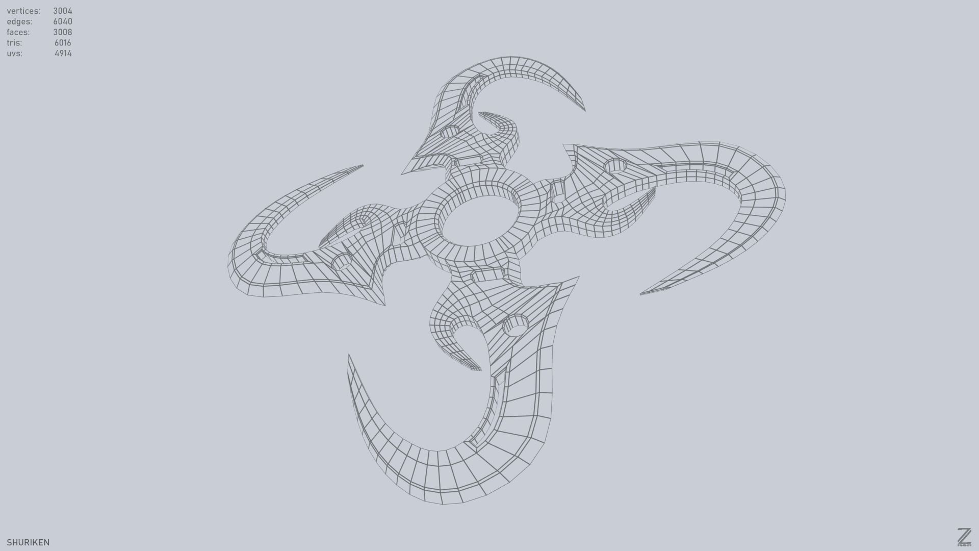 Shuriken Low-poly 3D model_10