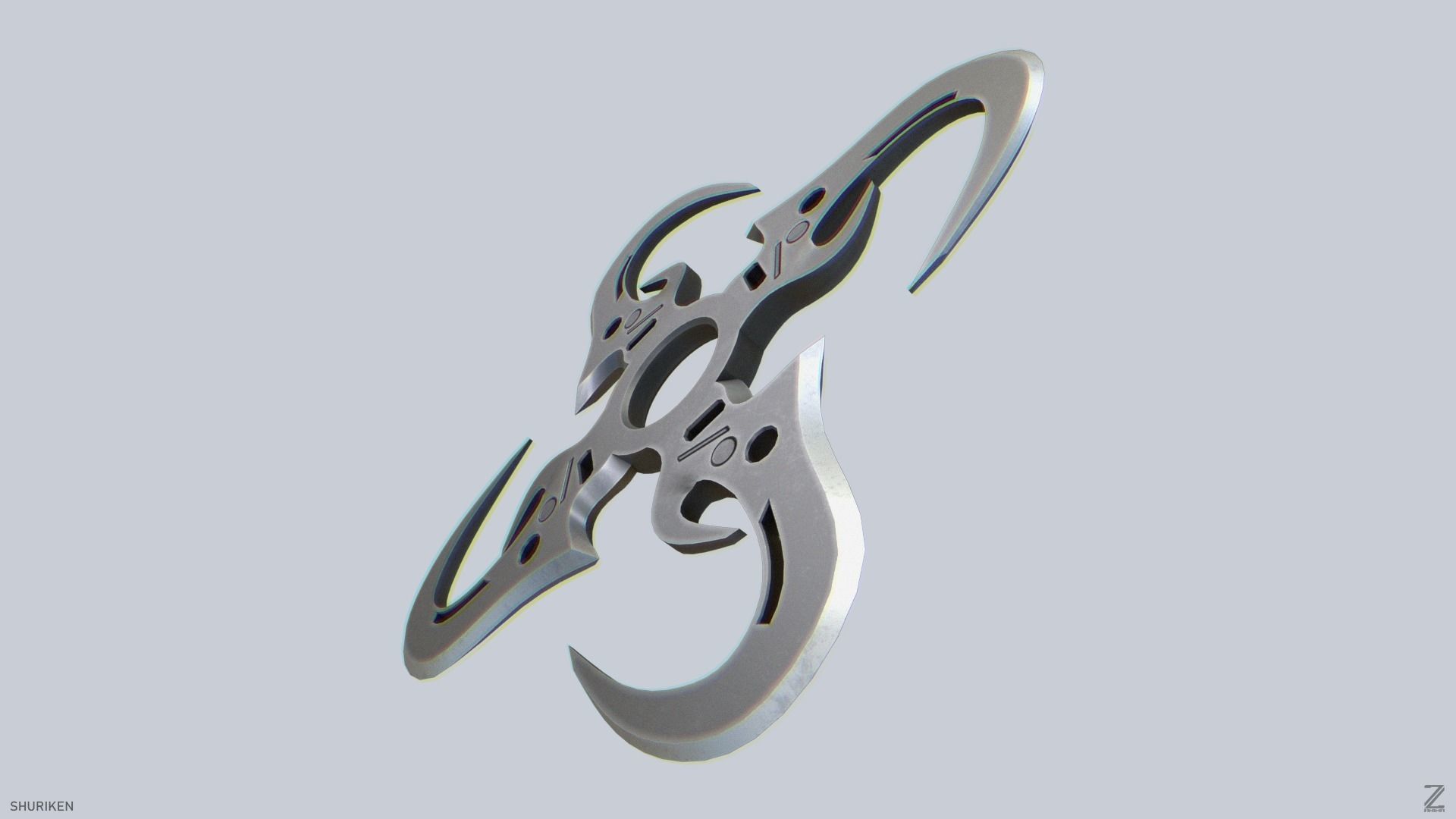 Shuriken Low-poly 3D model_6