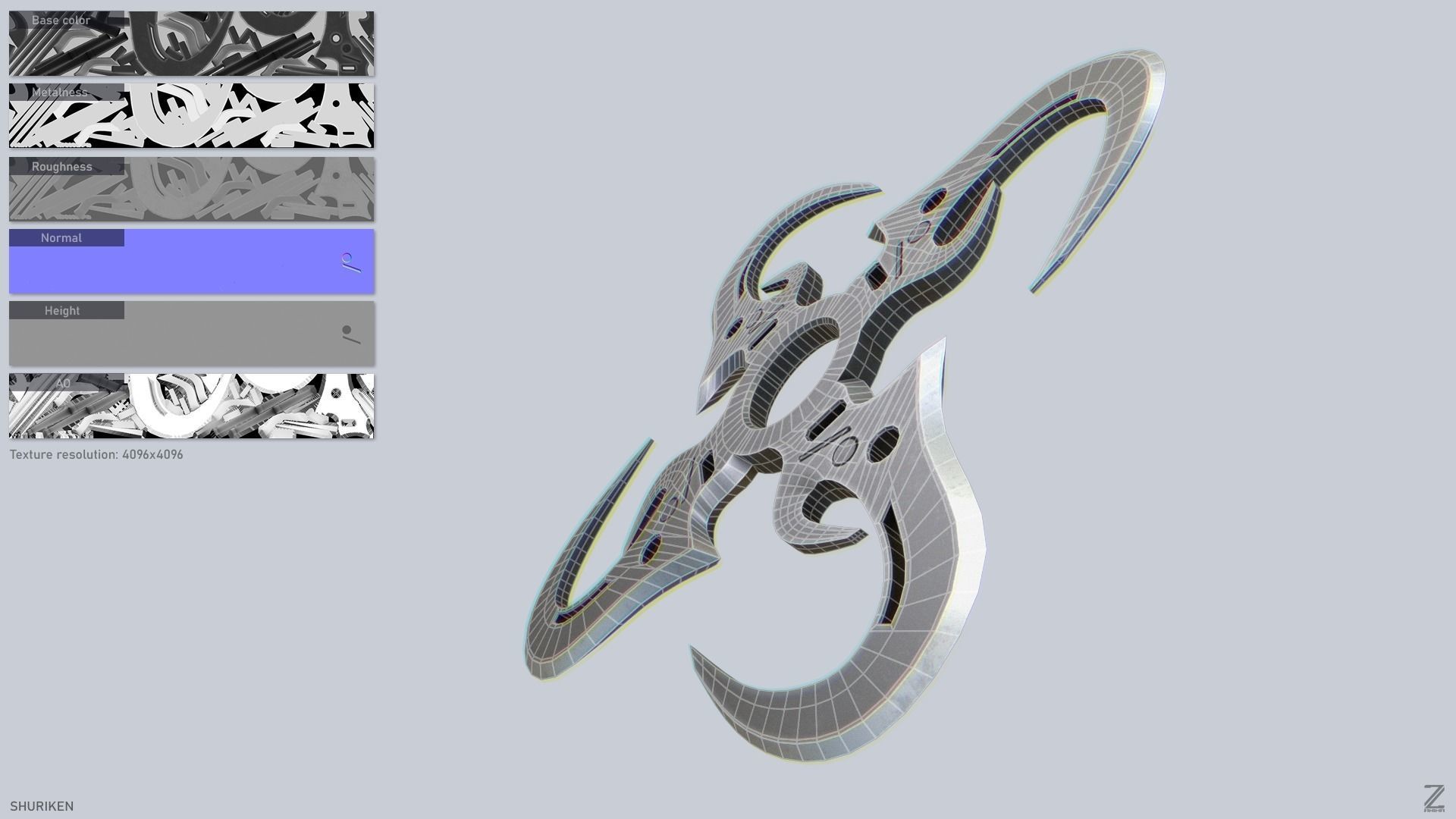 Shuriken Low-poly 3D model_2