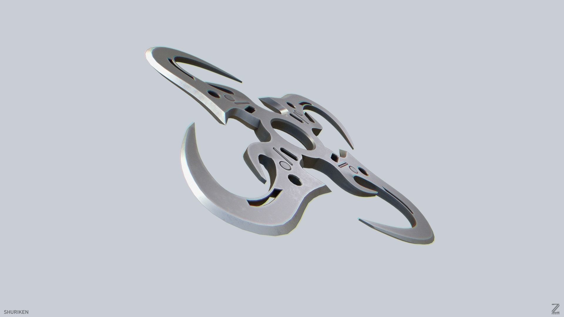 Shuriken Low-poly 3D model_5