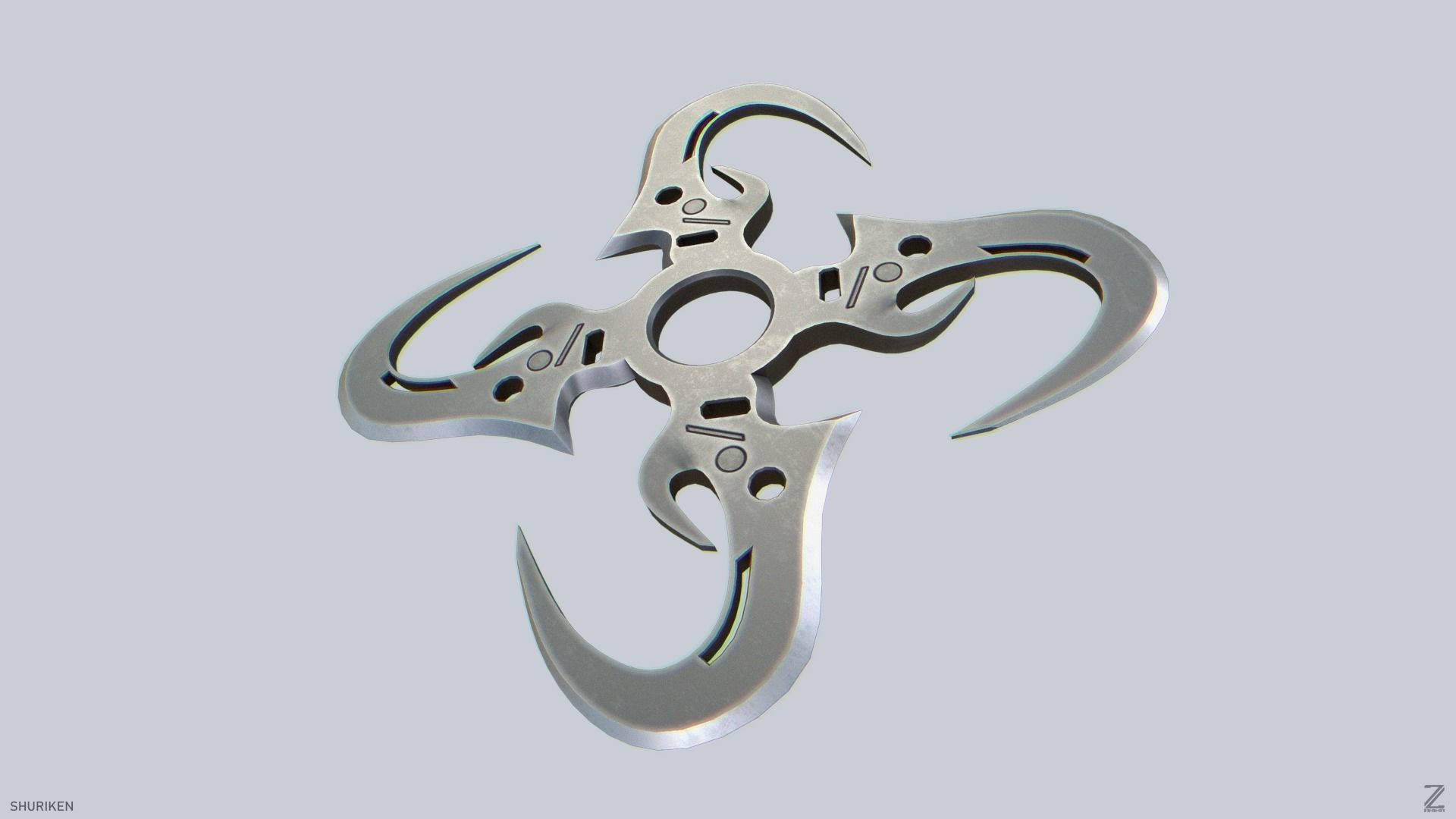 Shuriken Low-poly 3D model_1