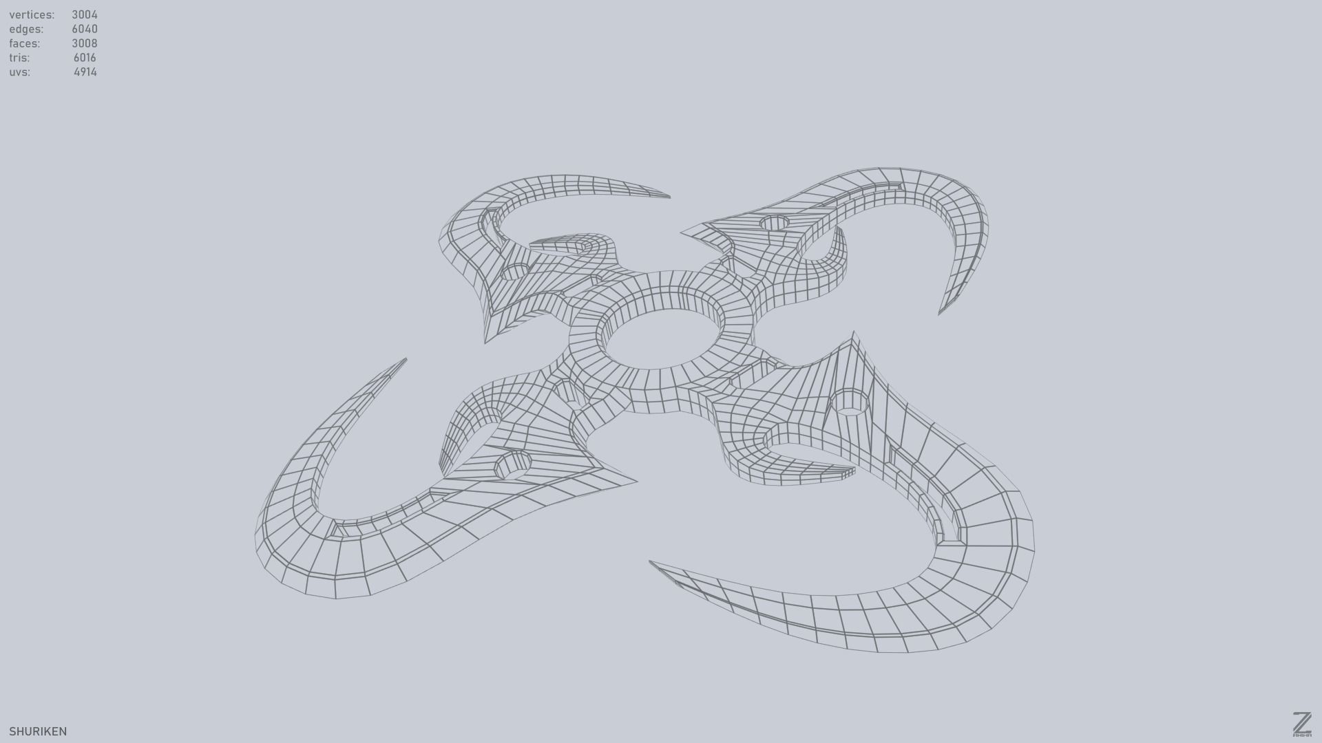 Shuriken Low-poly 3D model_14