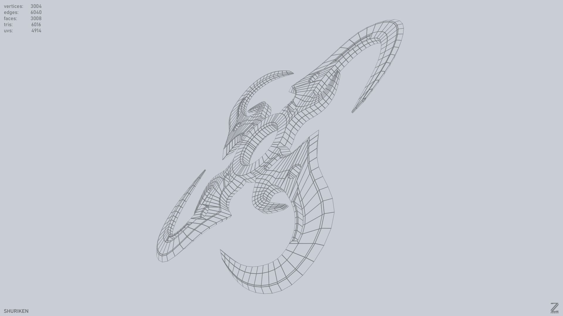 Shuriken Low-poly 3D model_12