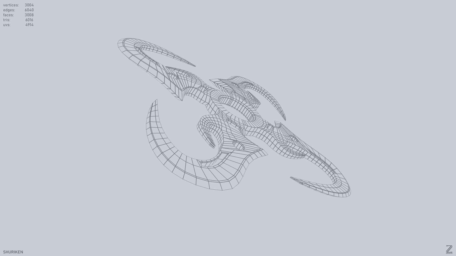 Shuriken Low-poly 3D model_11