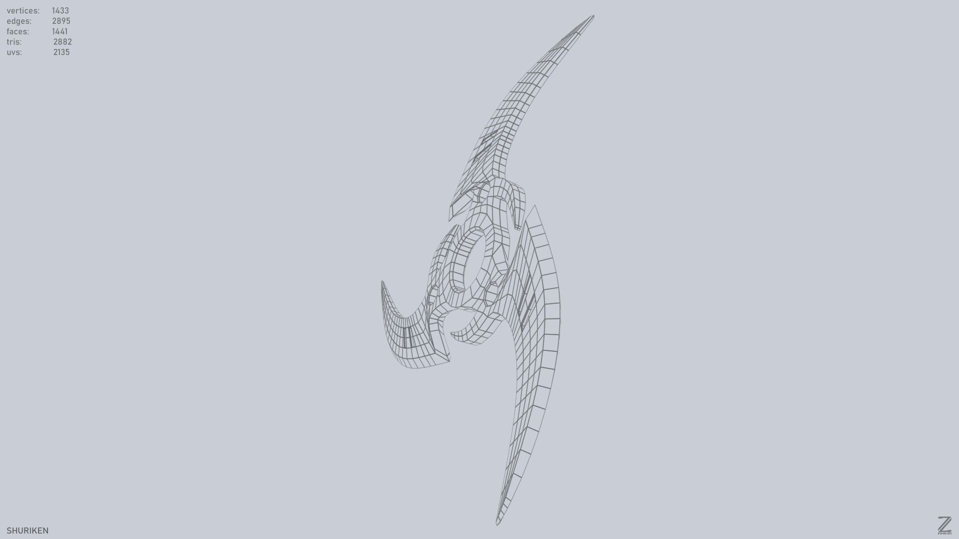 Shuriken Low-poly 3D model_13