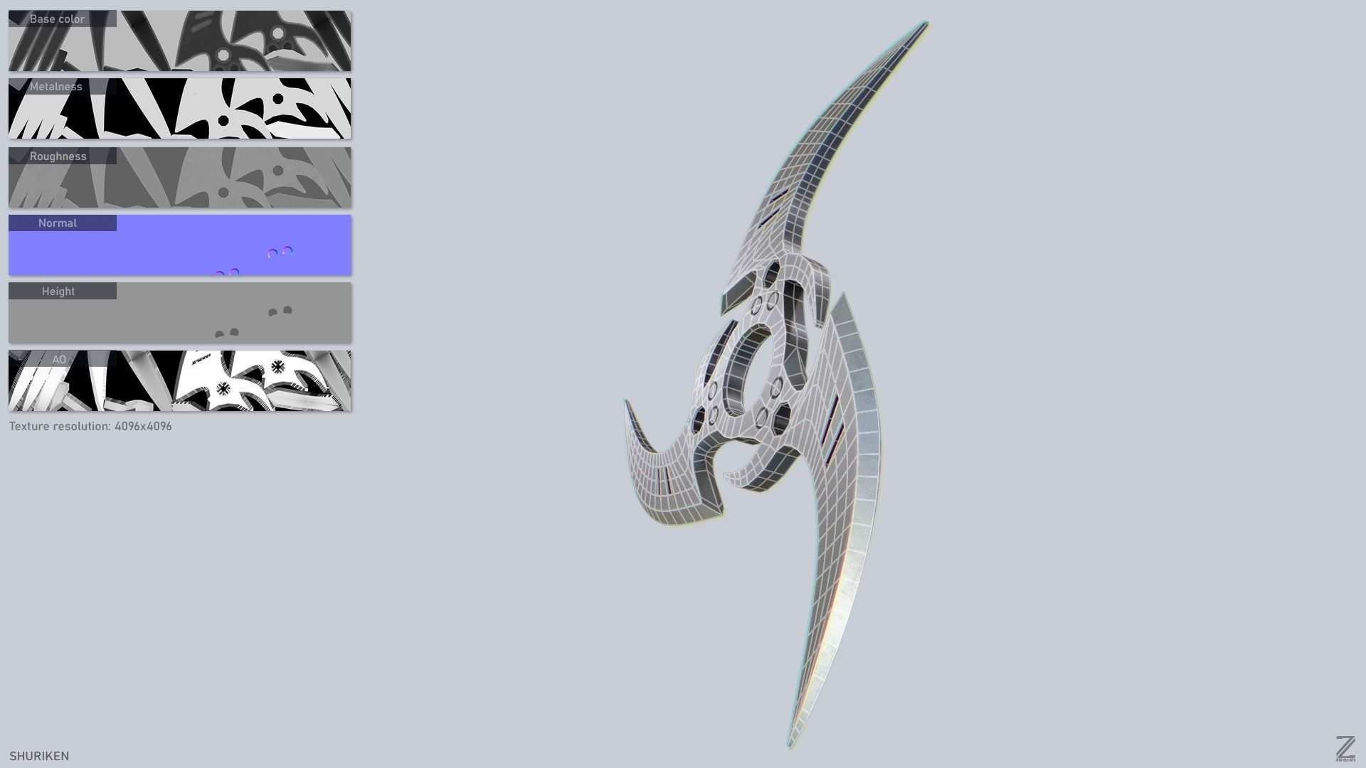 Shuriken Low-poly 3D model_2