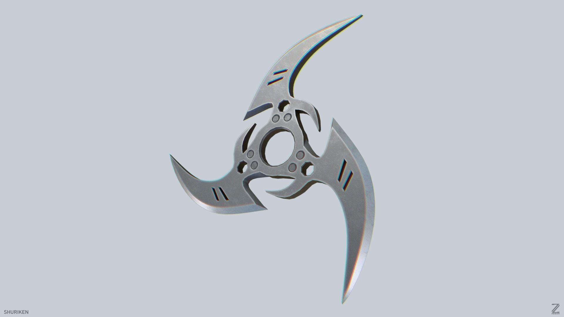 Shuriken Low-poly 3D model_4