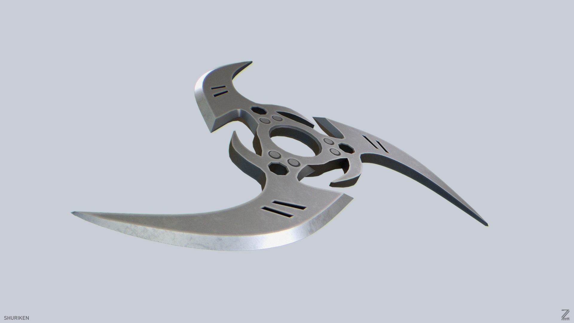 Shuriken Low-poly 3D model_6