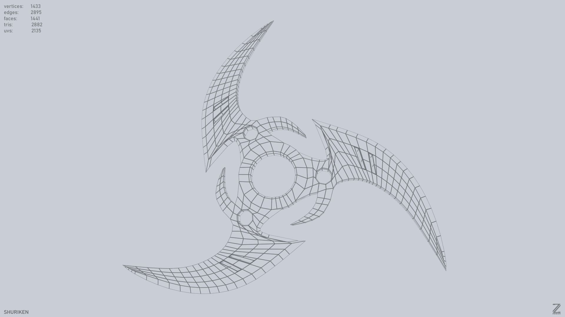 Shuriken Low-poly 3D model_3