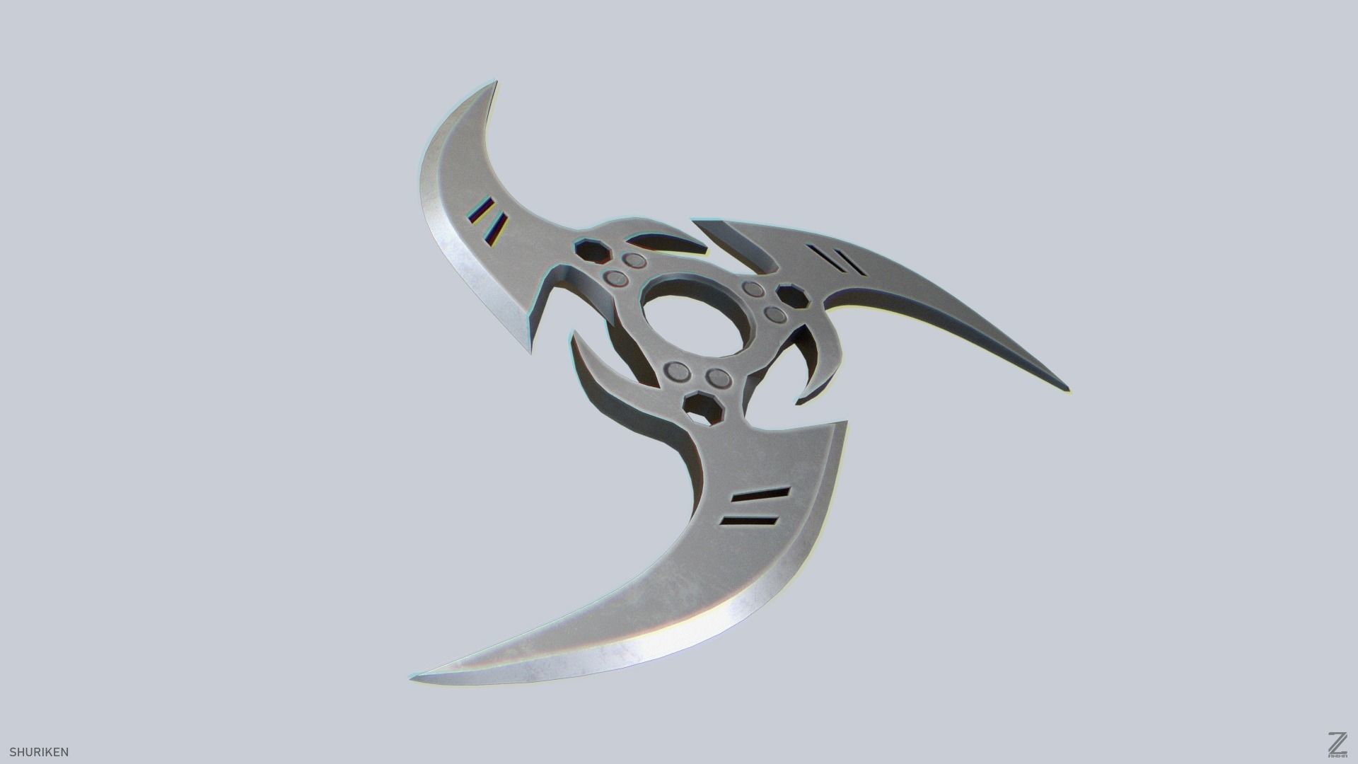 Shuriken Low-poly 3D model_1