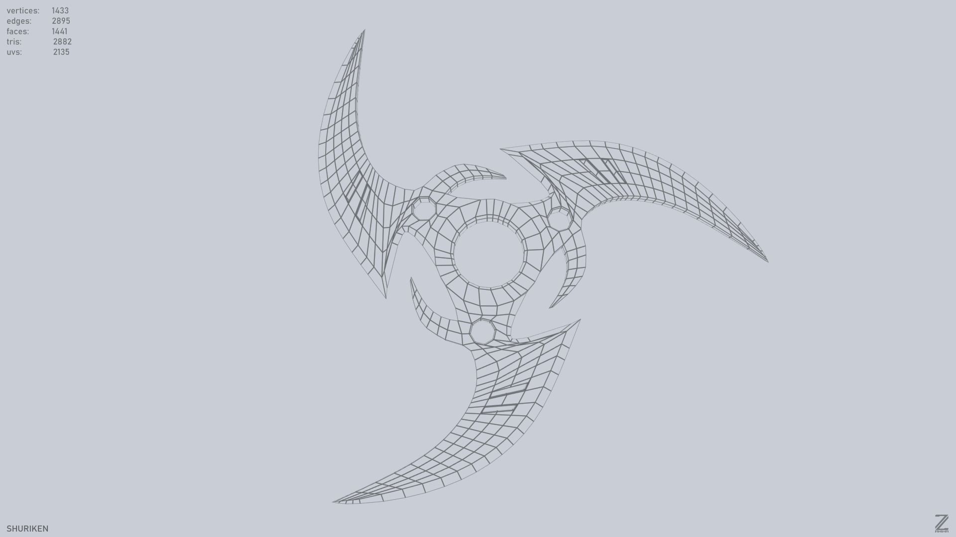 Shuriken Low-poly 3D model_14