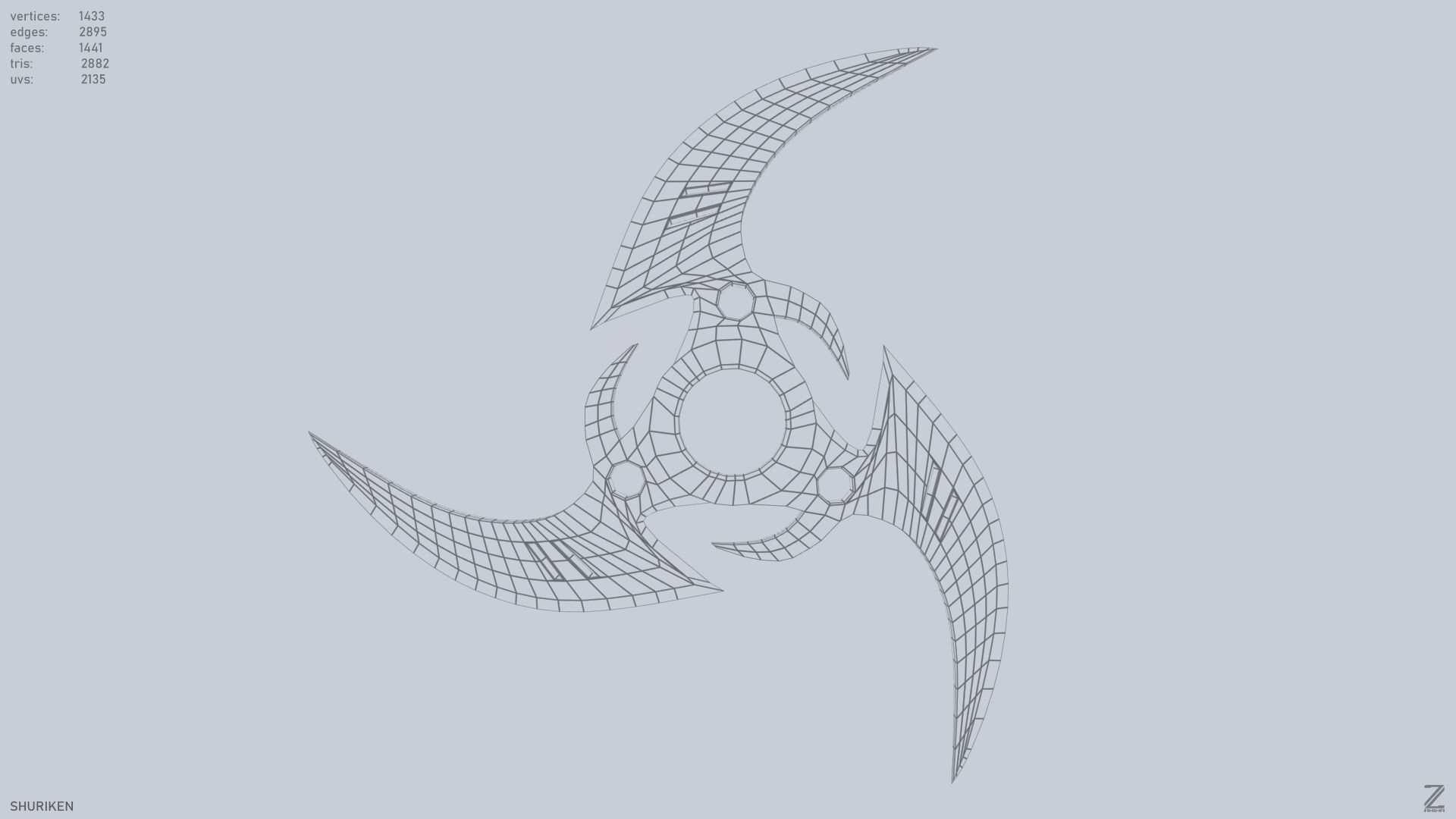 Shuriken Low-poly 3D model_10
