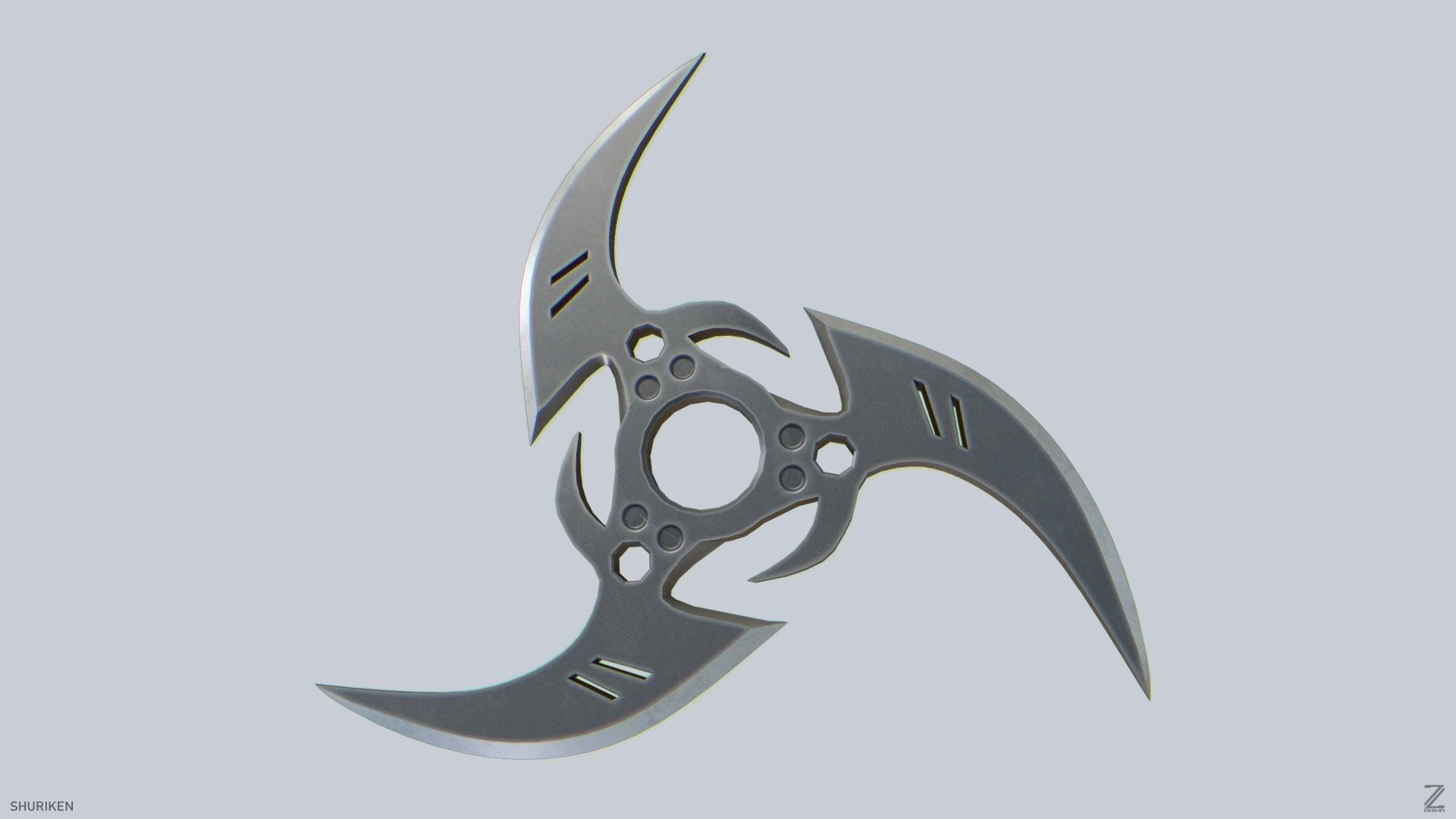 Shuriken Low-poly 3D model_5