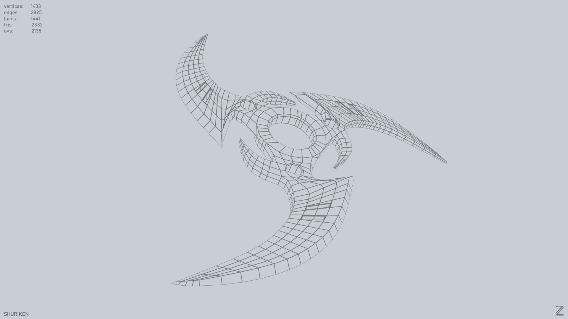 Shuriken Low-poly 3D model_11
