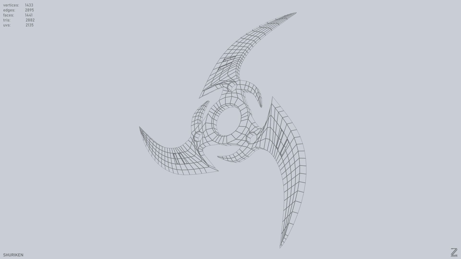 Shuriken Low-poly 3D model_9