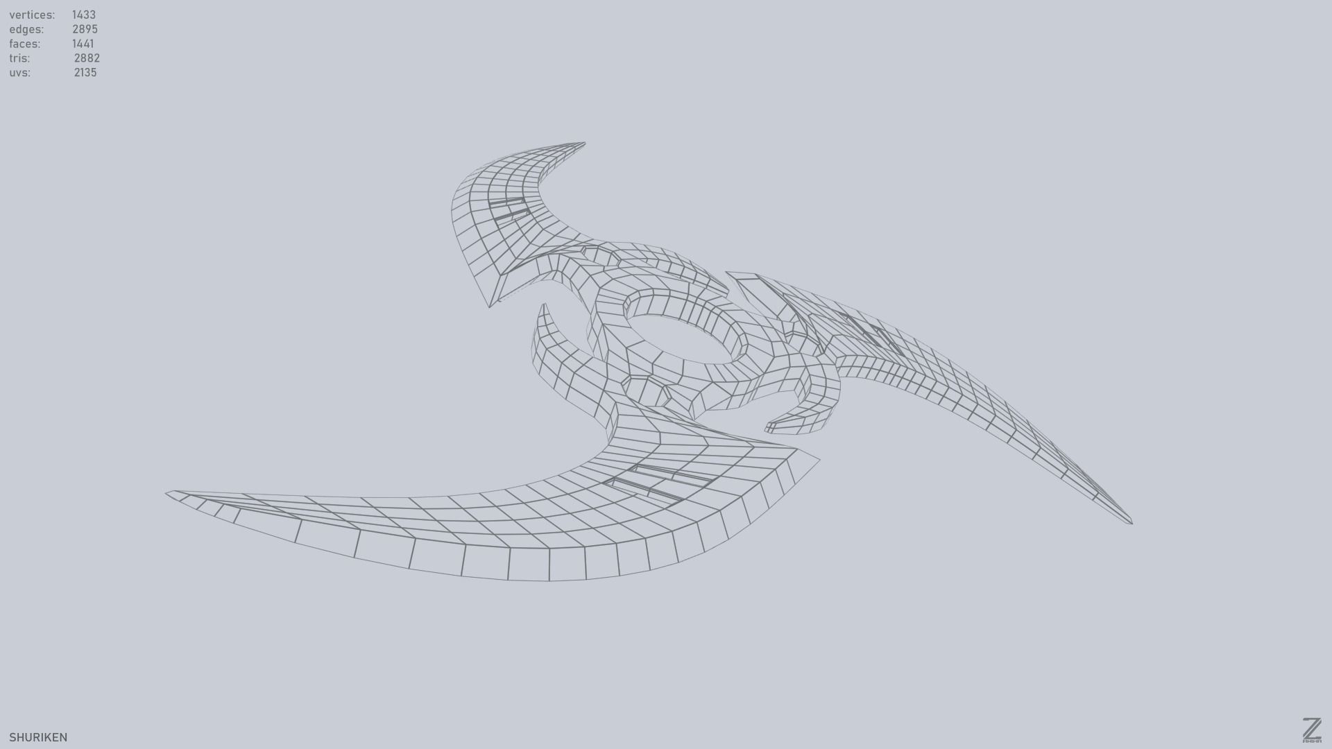 Shuriken Low-poly 3D model_12