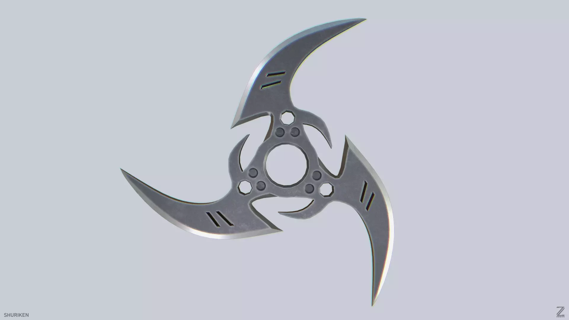 Shuriken Low-poly 3D model_0
