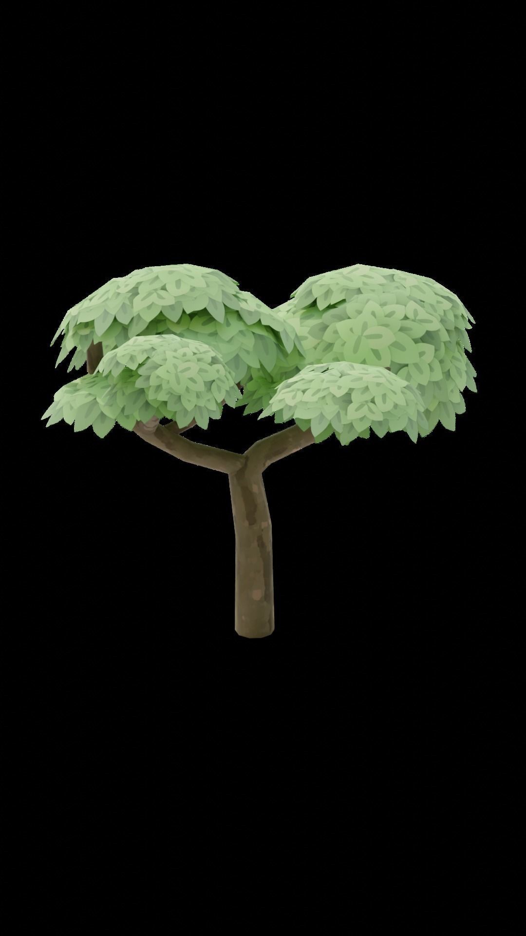 10 Stylized low poly trees Low-poly 3D model_24