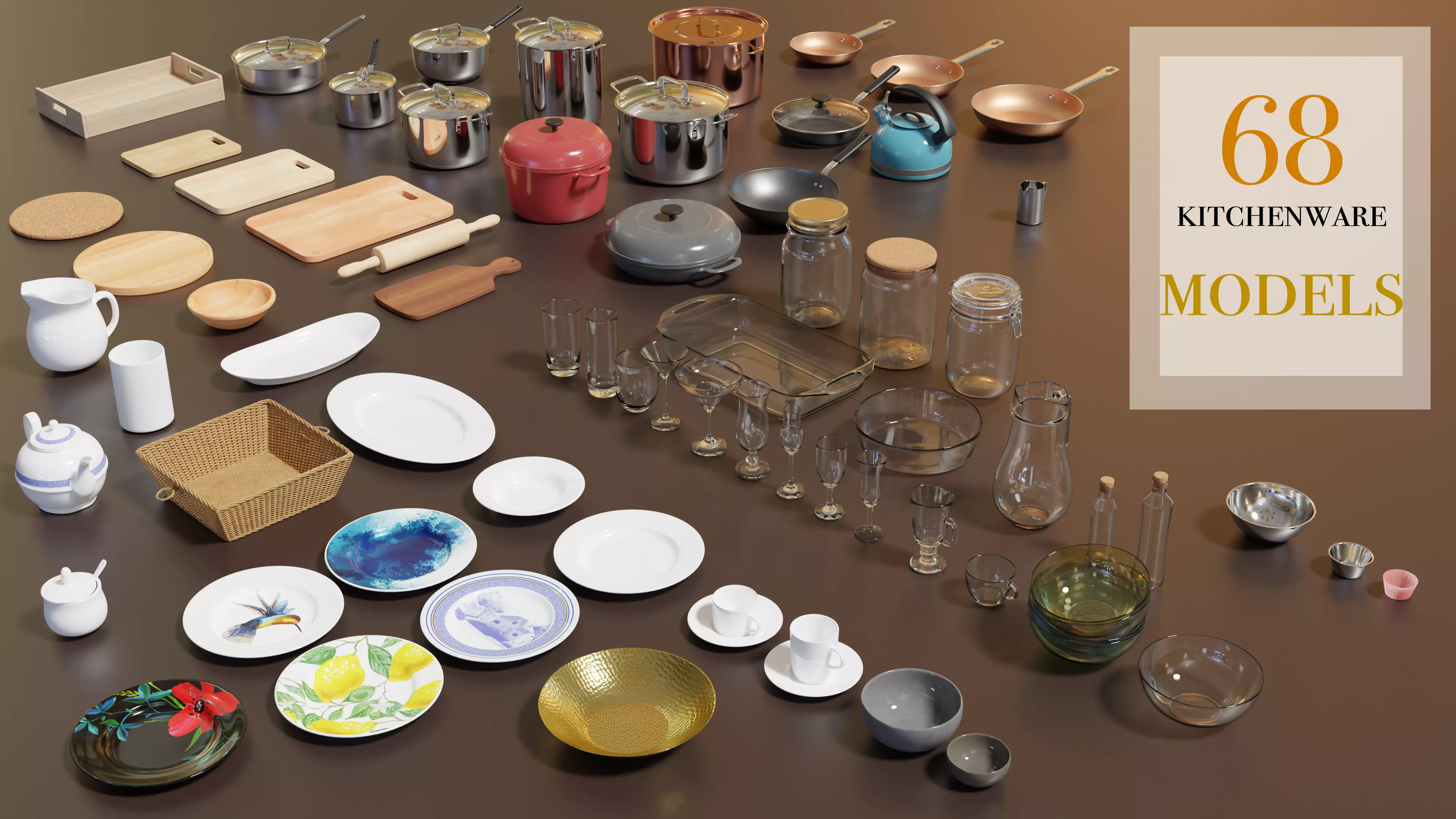 Kitchenware items 3D model_0