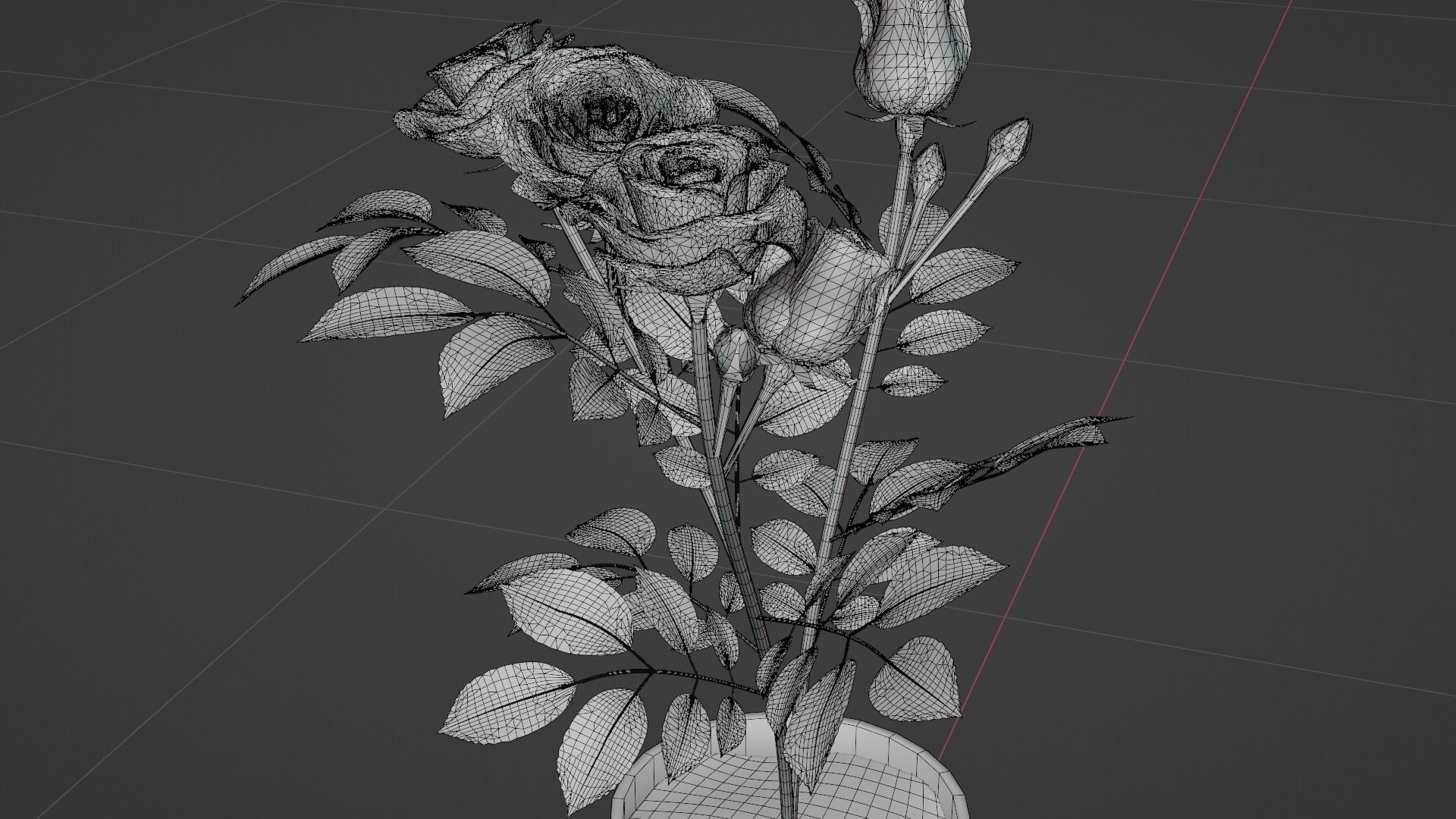Small Rose Plant 3D model_8