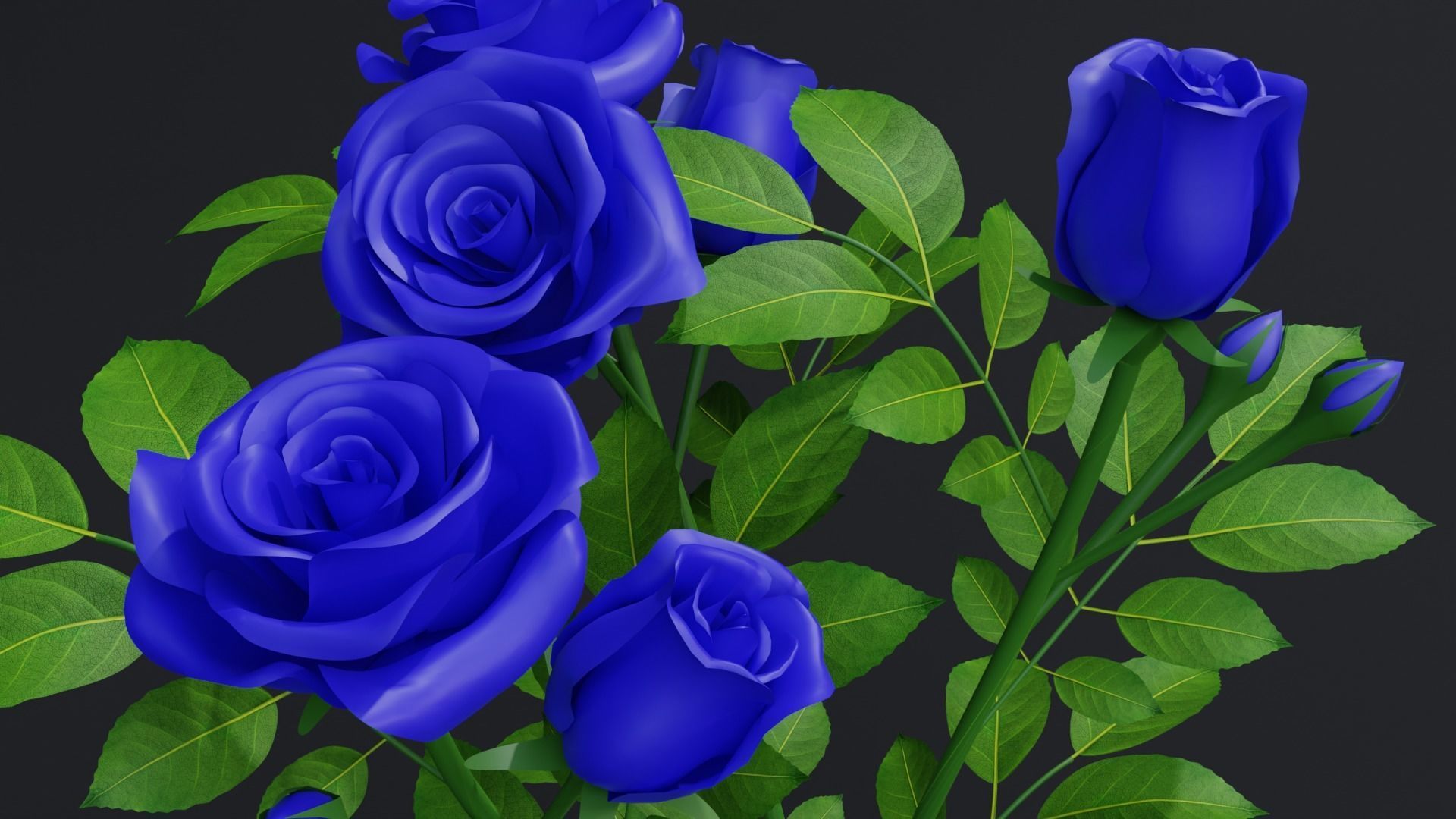 Small Rose Plant 3D model_4