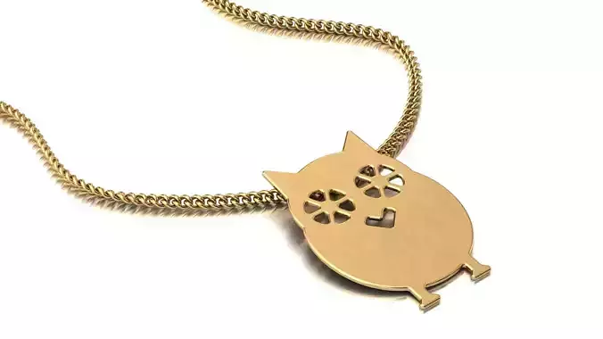 minimalist animal owl pendant Free 3D print model