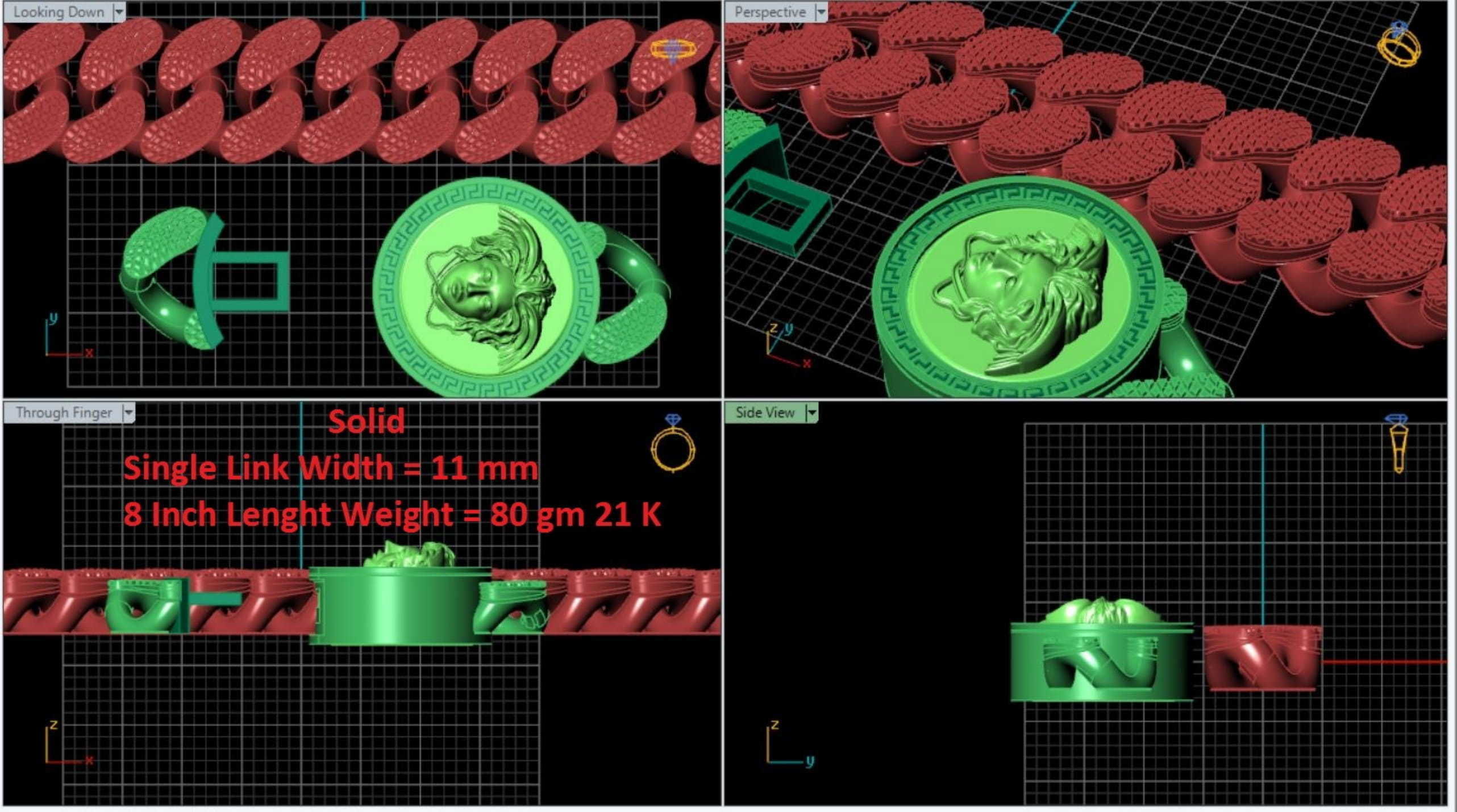 CUBAN LINK CHAIN - 200 PIECES READY FOR PRINT 3D print model_103