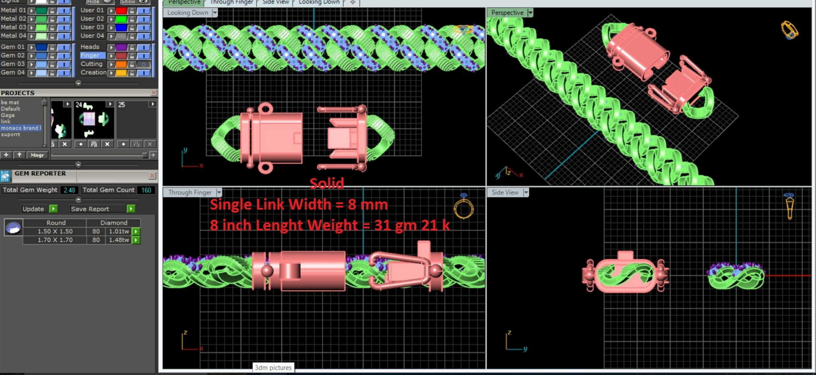 CUBAN LINK CHAIN - 200 PIECES READY FOR PRINT 3D print model_110