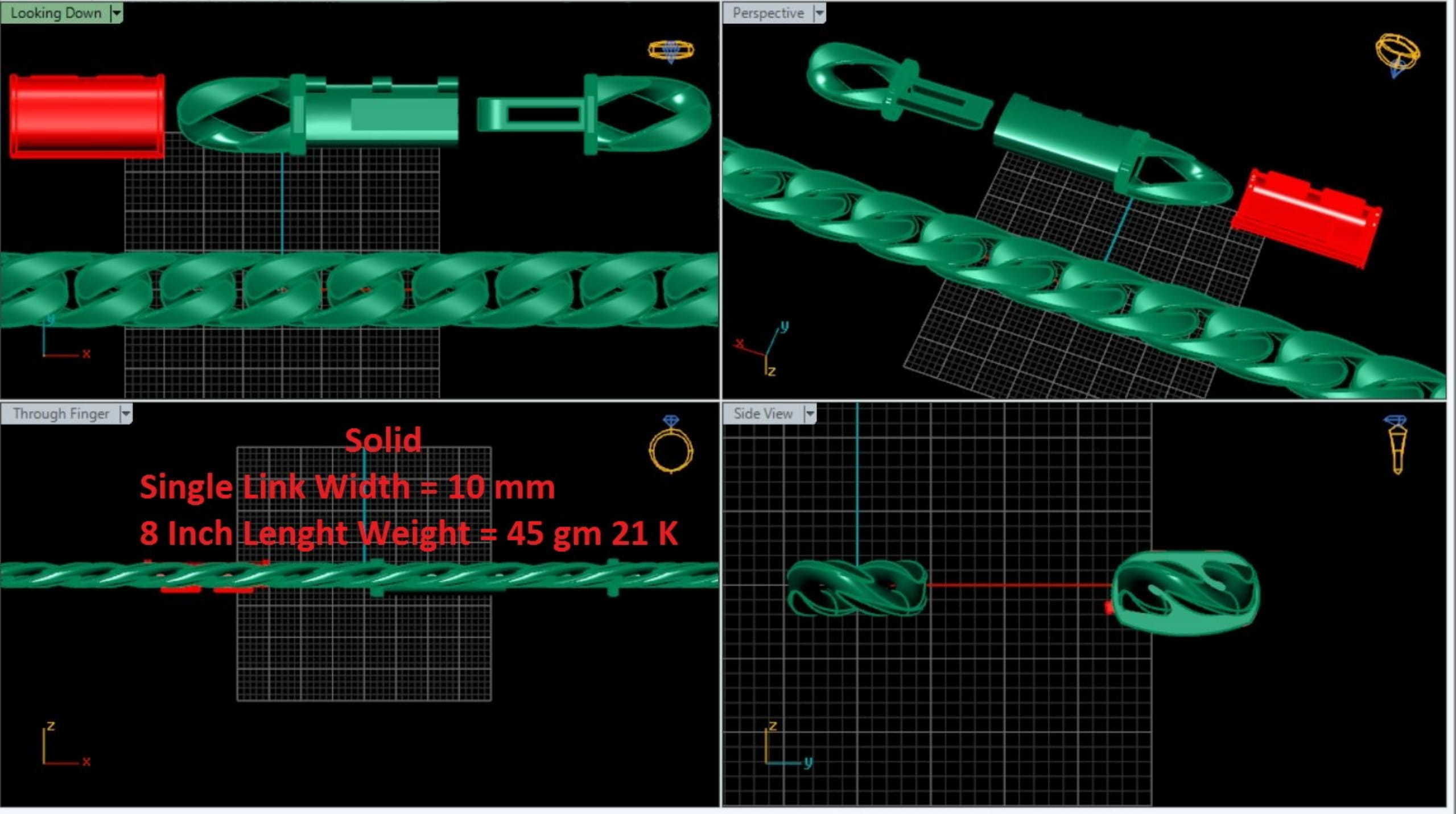 CUBAN LINK CHAIN - 200 PIECES READY FOR PRINT 3D print model_120
