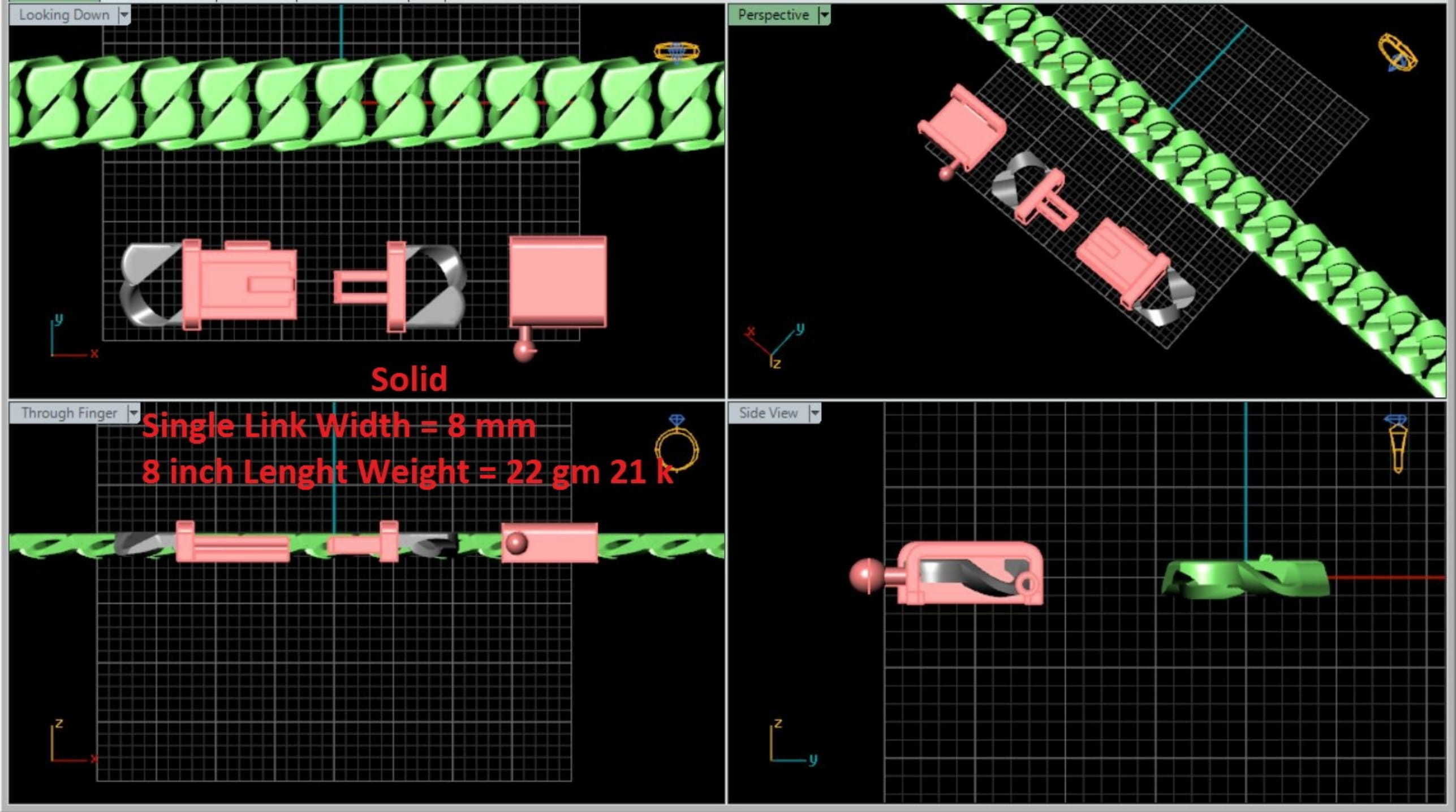 CUBAN LINK CHAIN - 200 PIECES READY FOR PRINT 3D print model_112
