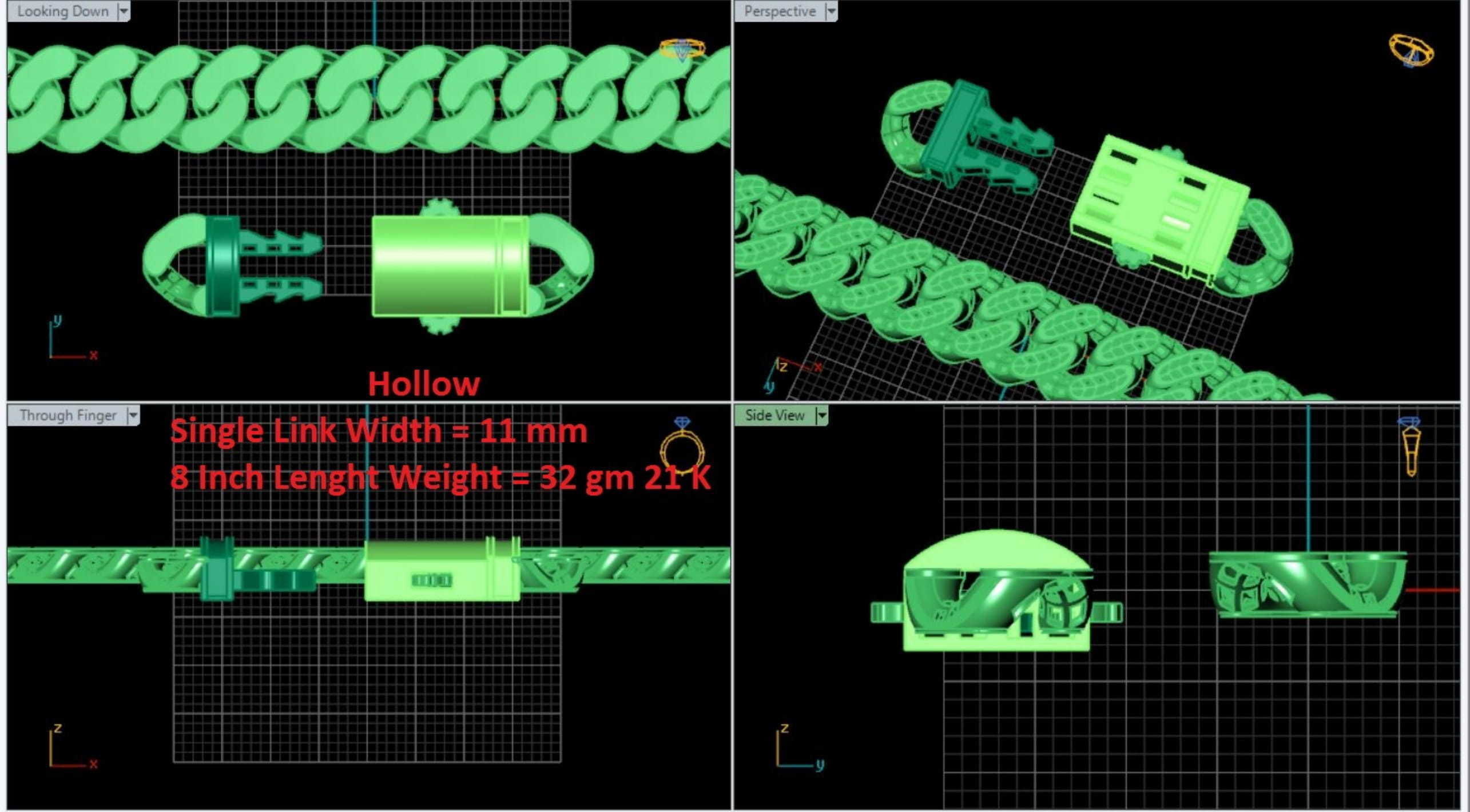 CUBAN LINK CHAIN - 200 PIECES READY FOR PRINT 3D print model_125