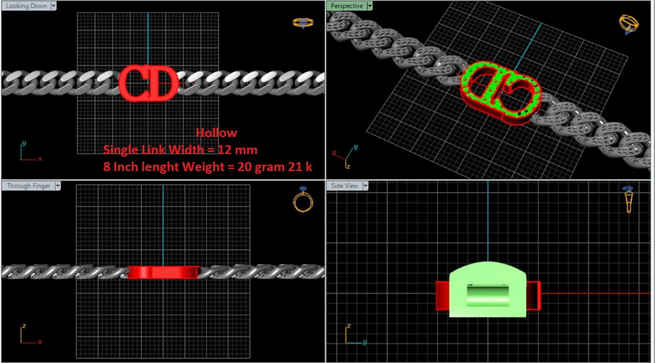 CUBAN LINK CHAIN - 200 PIECES READY FOR PRINT 3D print model_123
