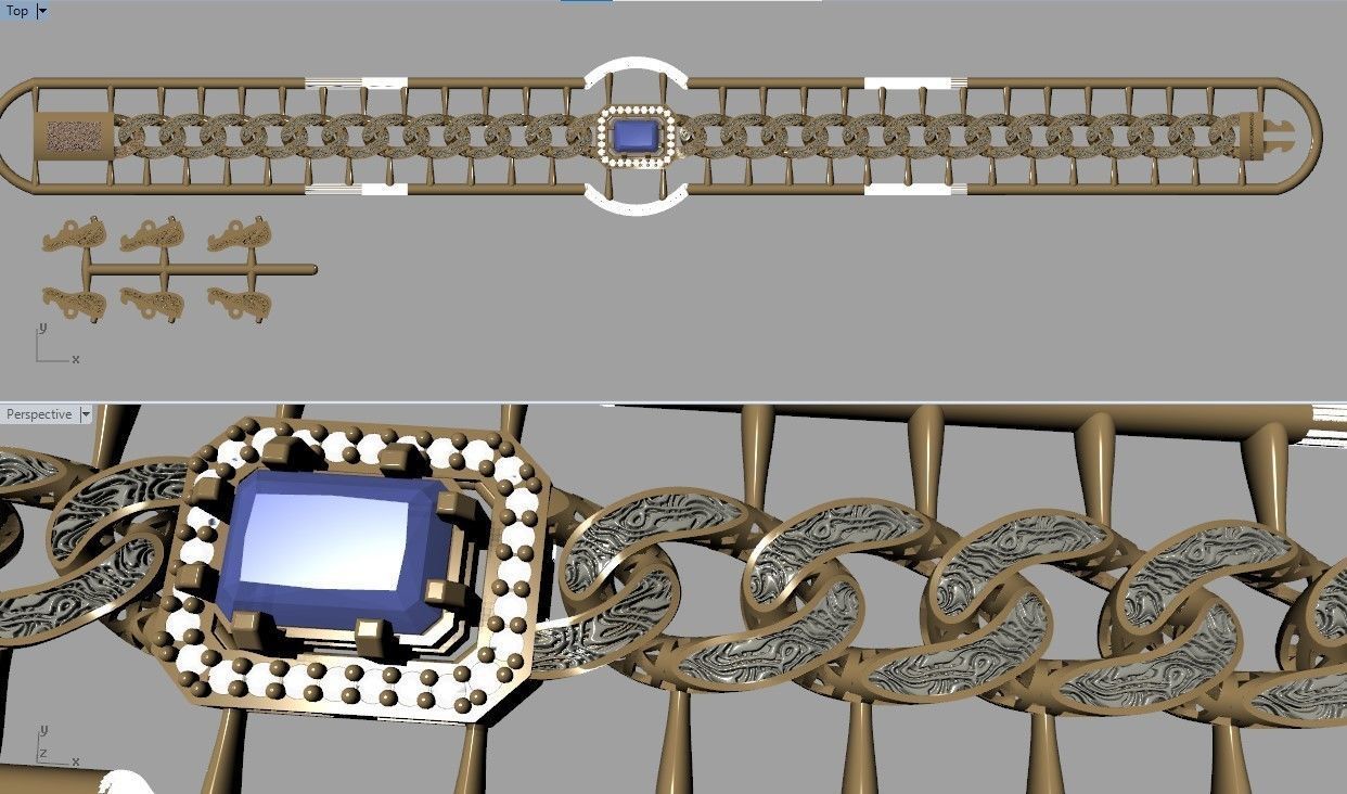 CUBAN LINK CHAIN - 200 PIECES READY FOR PRINT 3D print model_36
