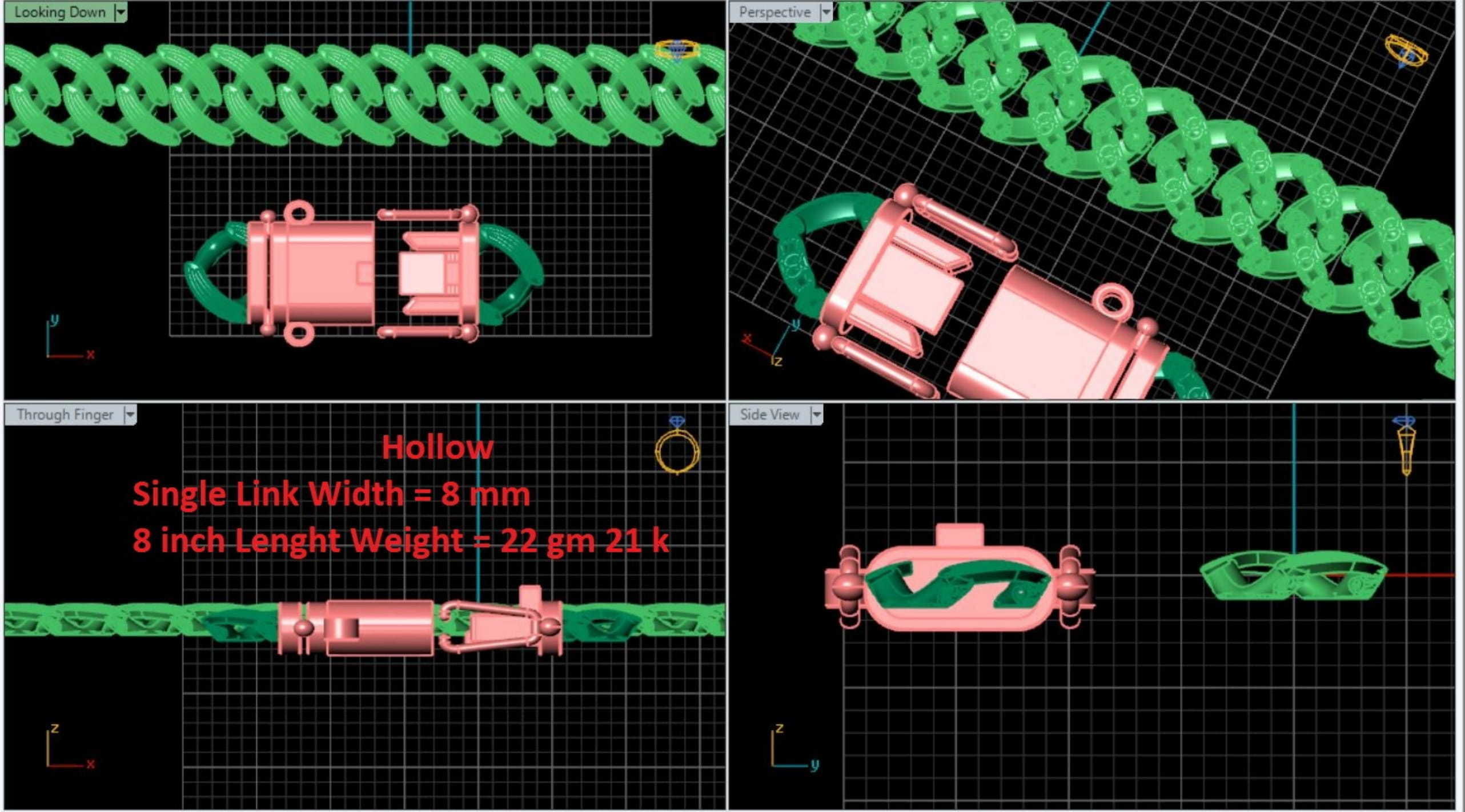 CUBAN LINK CHAIN - 200 PIECES READY FOR PRINT 3D print model_128
