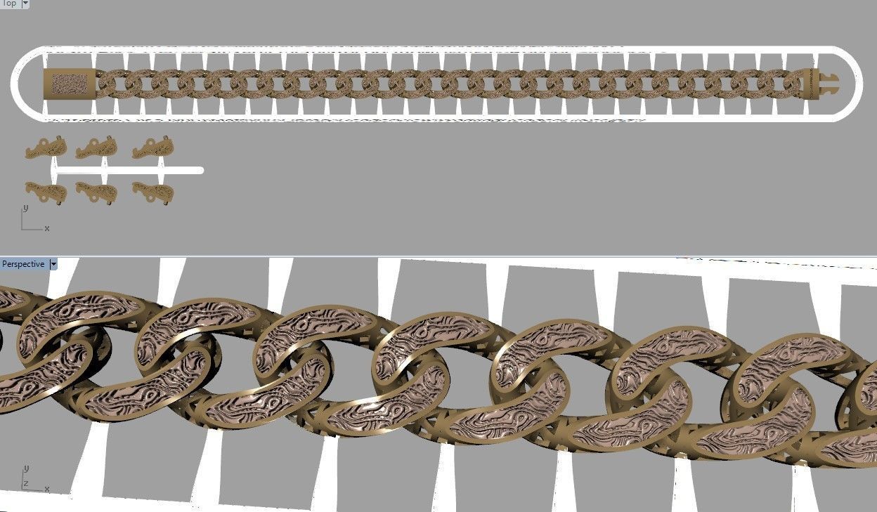 CUBAN LINK CHAIN - 200 PIECES READY FOR PRINT 3D print model_35