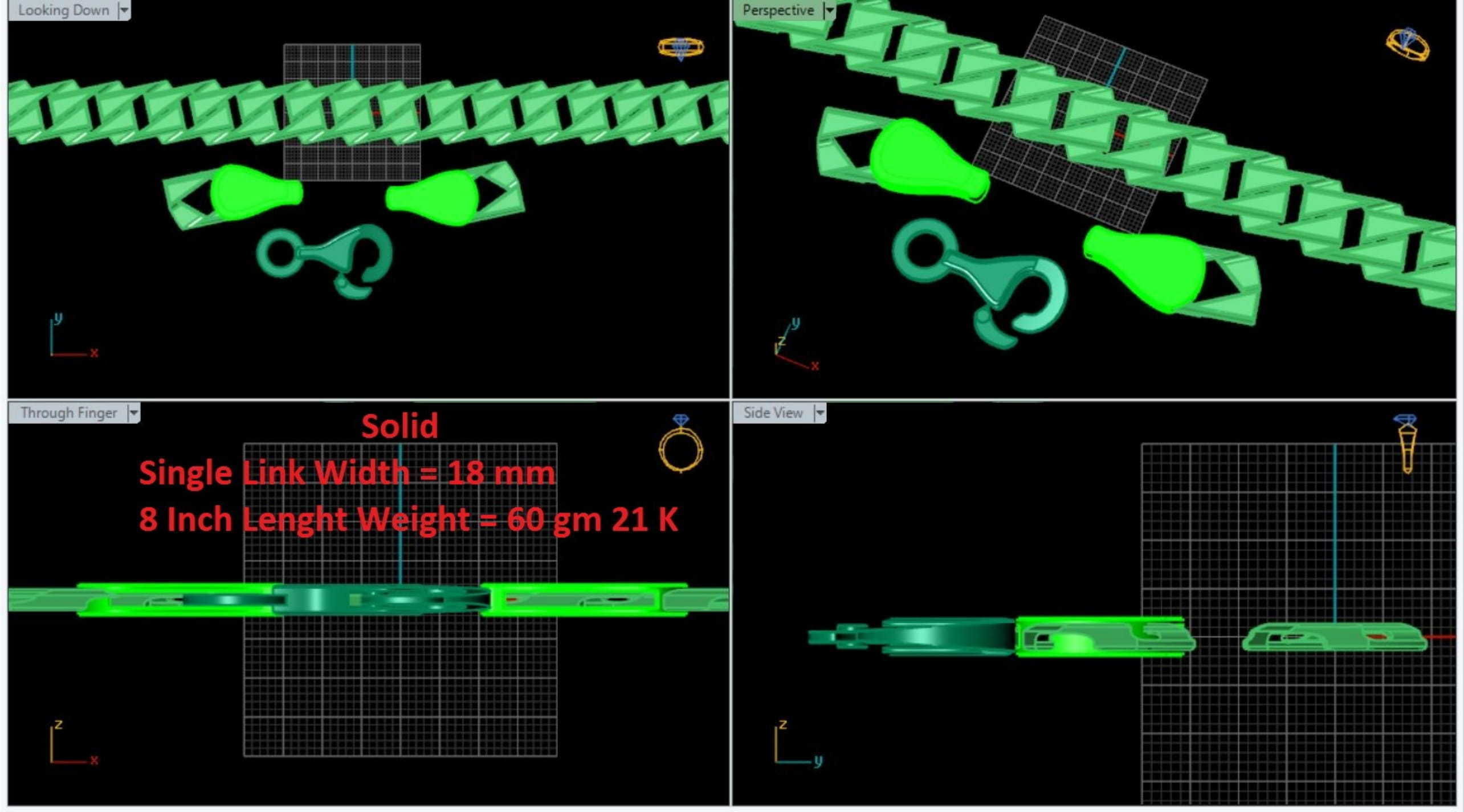 CUBAN LINK CHAIN - 200 PIECES READY FOR PRINT 3D print model_124