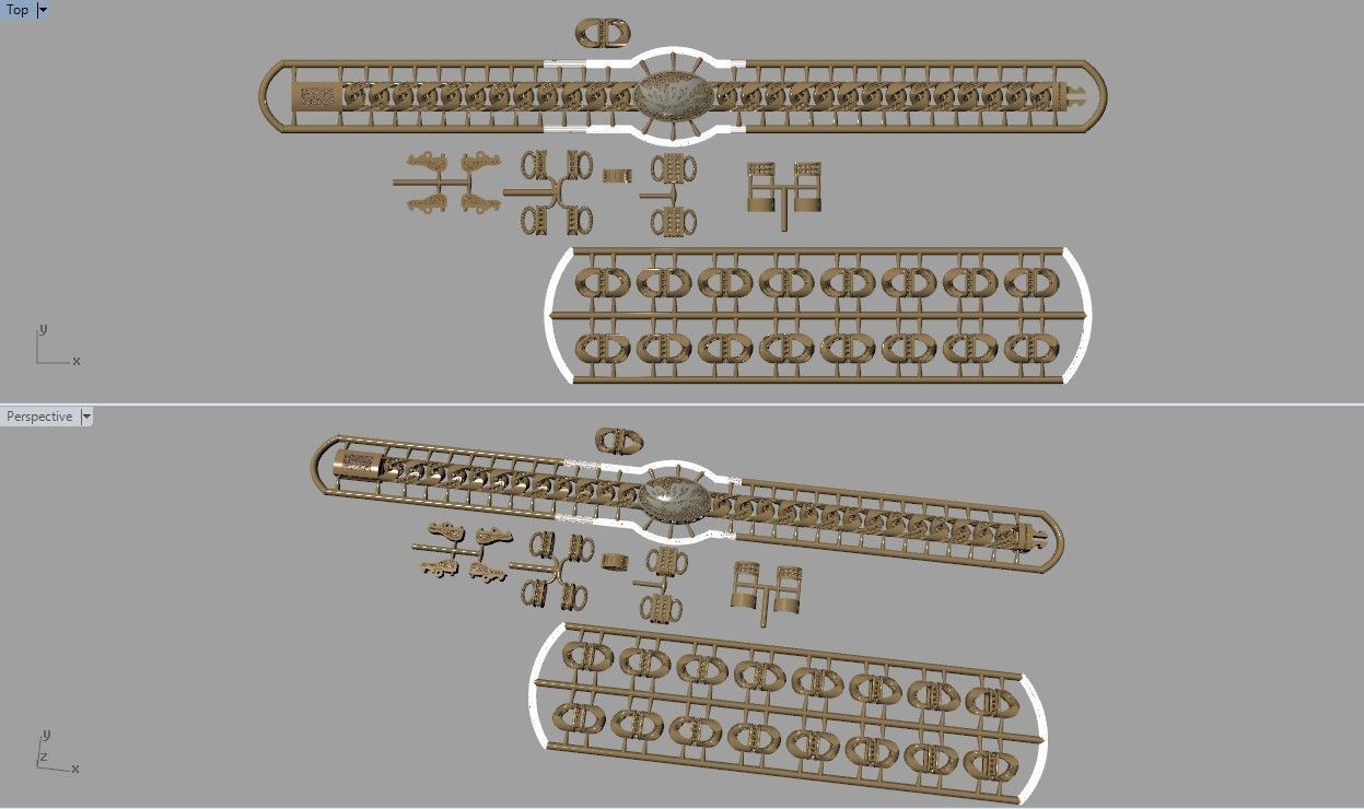 CUBAN LINK CHAIN - 200 PIECES READY FOR PRINT 3D print model_42