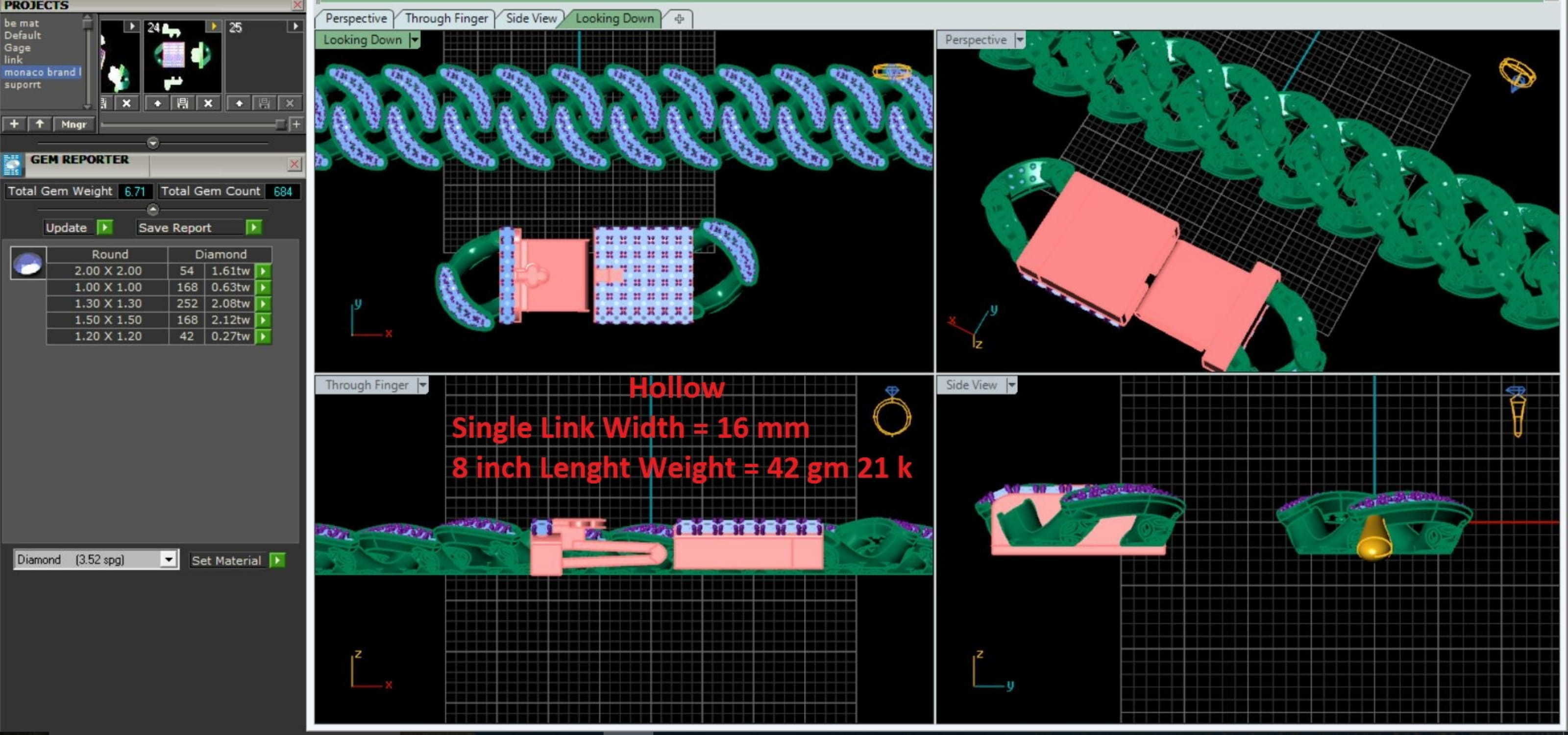 CUBAN LINK CHAIN - 200 PIECES READY FOR PRINT 3D print model_107